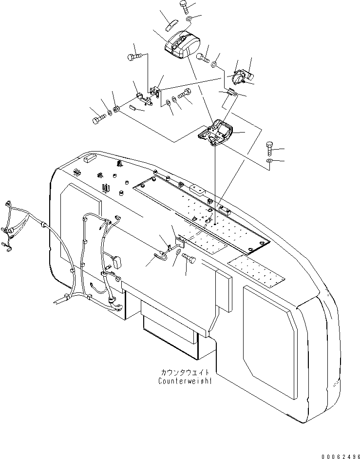 Excavators Komatsu / PC220LC-8 S/N 80001-80376(pc220l9c) / REAR VIEW MONITORING SYSTEM (1 CAMERA)(#80001-)(120220 : E0450-01H0)