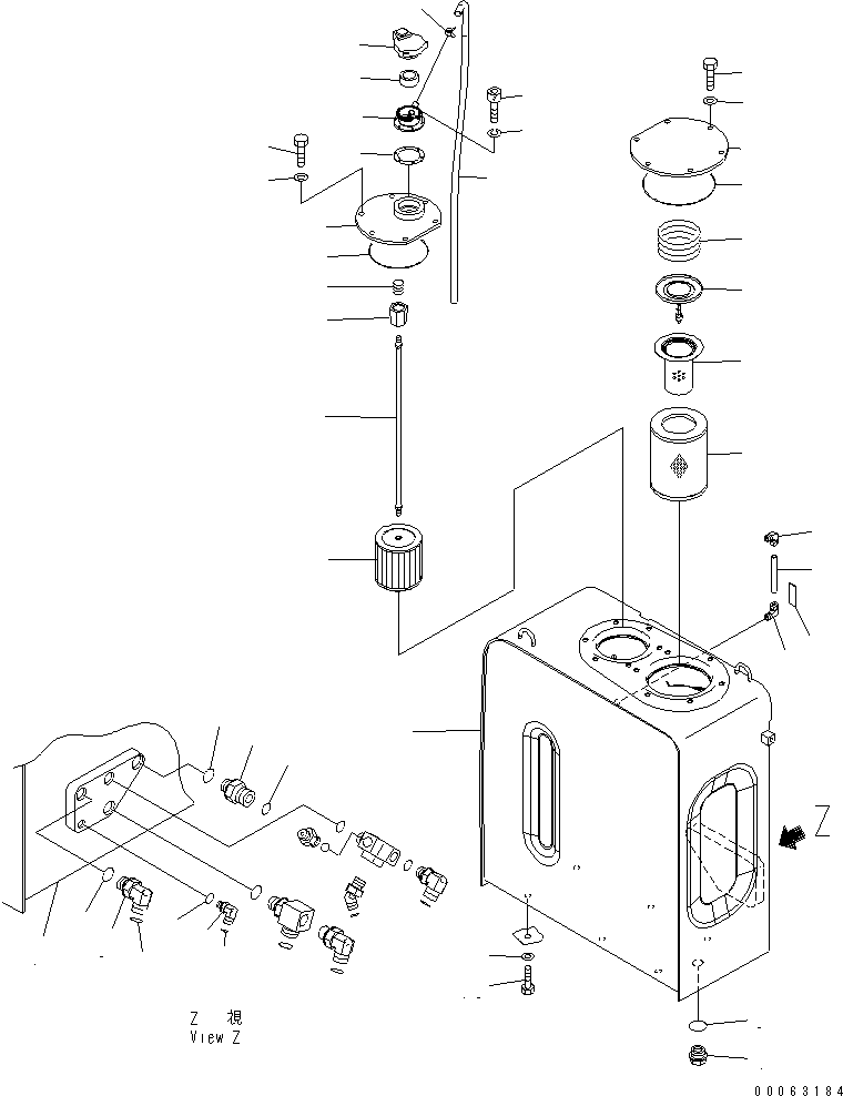 Excavators Komatsu / PC220LC-8 S/N 80001-80376(pc220l9c) / HYDRAULIC OIL TANK (WITH ARM CRANE)(#80001-)(150030 : H0110-01H2)