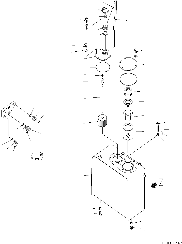 Excavators Komatsu / PC220LC-8 S/N 80001-80376(pc220l9c) / HYDRAULIC OIL TANK (FOR 1-ACTUATOR) (WITH ARM CRANE)(#80001-)(150040 : H0110-01H4)