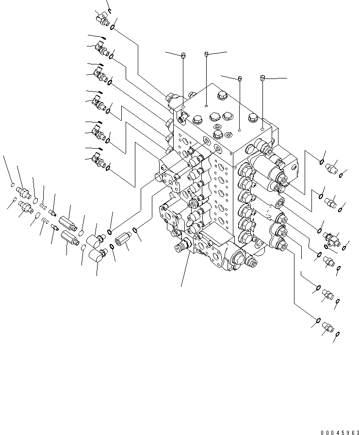 Excavators Komatsu / PC220LC-8 S/N 80001-80376(pc220l9c) / MAIN CONTROL VALVE (CONNECTING PARTS) (1/2)(#80001-)(150060 : H0120-01H0)