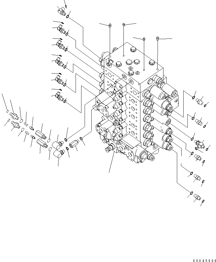 Excavators Komatsu / PC220LC-8 S/N 80001-80376(pc220l9c) / MAIN CONTROL VALVE (FOR 1-ACTUATOR) (CONNECTING PARTS) (1/2)(#80001-)(150070 : H0120-01H1)