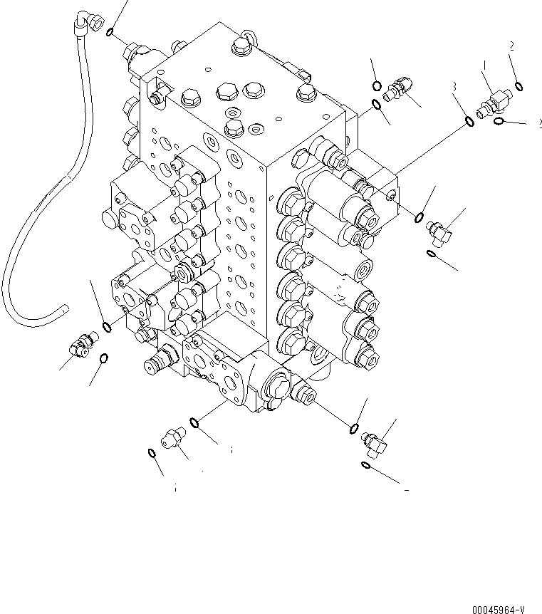Excavators Komatsu / PC220LC-8 S/N 80001-80376(pc220l9c) / MAIN CONTROL VALVE (CONNECTING PARTS) (2/2)(#80001-)(150090 : H0120-02H0)
