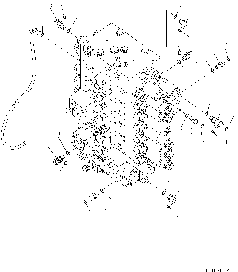 Excavators Komatsu / PC220LC-8 S/N 80001-80376(pc220l9c) / MAIN CONTROL VALVE (FOR 1-ACTUATOR) (CONNECTING PARTS) (2/2)(#80001-)(150100 : H0120-02H1)