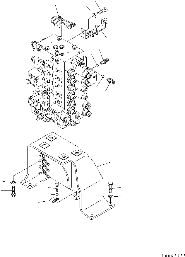 Excavators Komatsu / PC220LC-8 S/N 80001-80376(pc220l9c) / MAIN CONTROL VALVE (VALVE BRACKET AND SENSOR)(#80001-)(150130 : H0120-03H0)