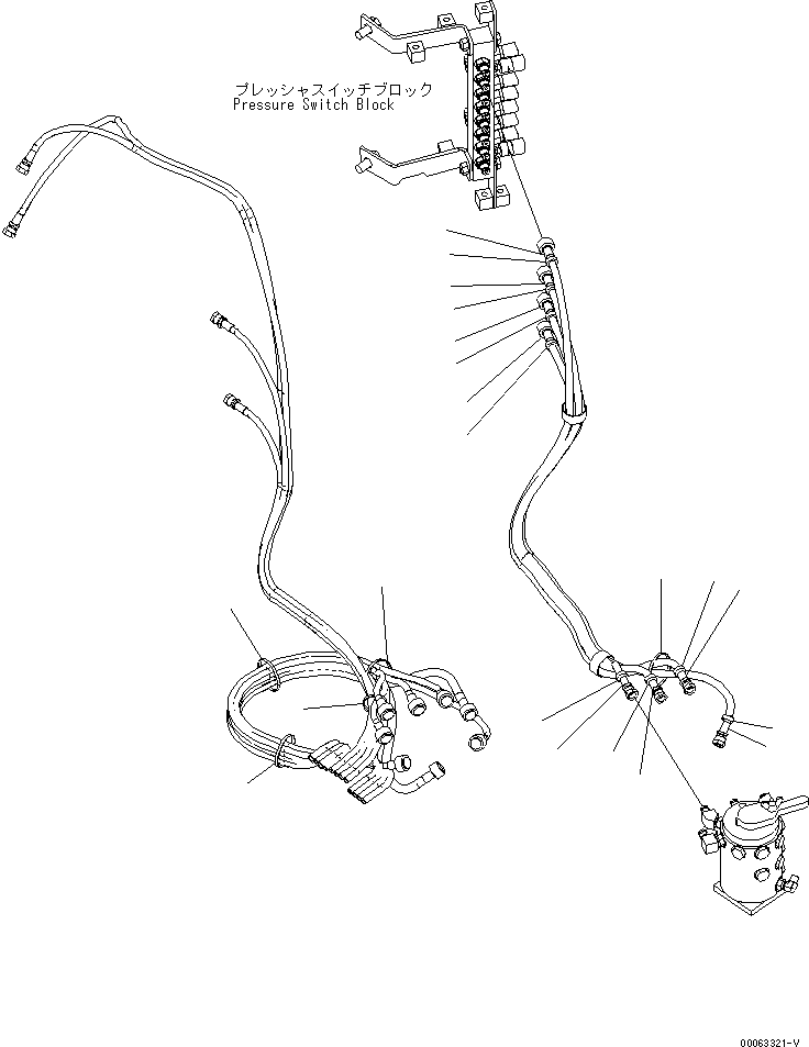 Excavators Komatsu / PC220LC-8 S/N 80001-80376(pc220l9c) / MULTI PATTERN VALVE (ISO/BACKHOE CHANGE VALVE) (HOSE)(#80001-)(150430 : H1280-03H1)