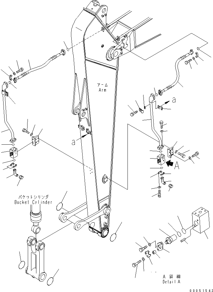 Excavators Komatsu / PC220LC-8 S/N 80001-80376(pc220l9c) / ARM (ADDITIONAL PIPING) (FOR 1-ACTUATOR) (FOR 3.5M ARM)(#80001-)(360540 : T1200-04K2)