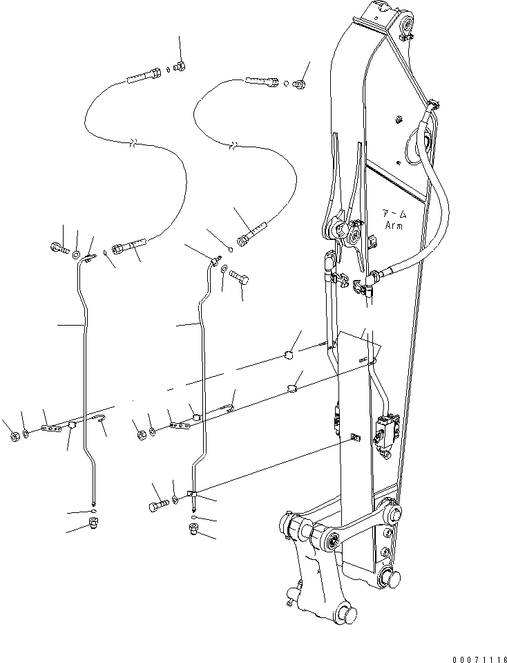 Excavators Komatsu / PC220LC-8 S/N 80001-80376(pc220l9c) / ARM (3.0M) (QUICK COUPLER LINE) (FOR KAL)(#80001-)(360550 : T1200-05K9)