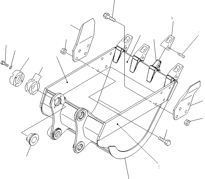 Excavators Komatsu / PC220LC-8 S/N 80001-80376(pc220l9c) / BUCKET ? 1.0M3 ? 1260MM (HORIZONTAL PIN TYPE)(#80001-)(360700 : T1510-01J8)