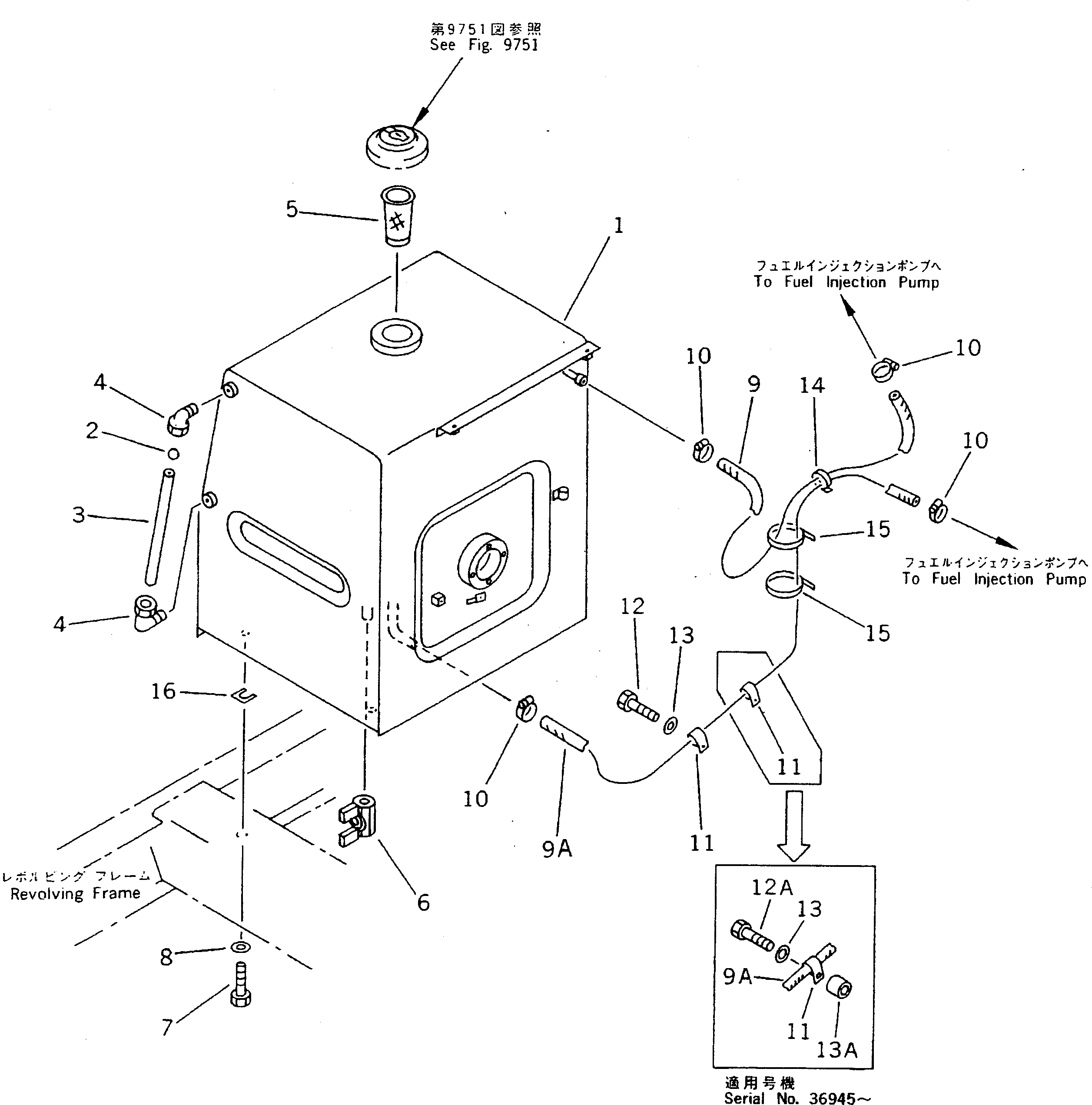 Excavators Komatsu / PC220LC-5 S/N 35001-UP(pc220lcc) / FUEL TANK AND PIPING(030190 : 1301)