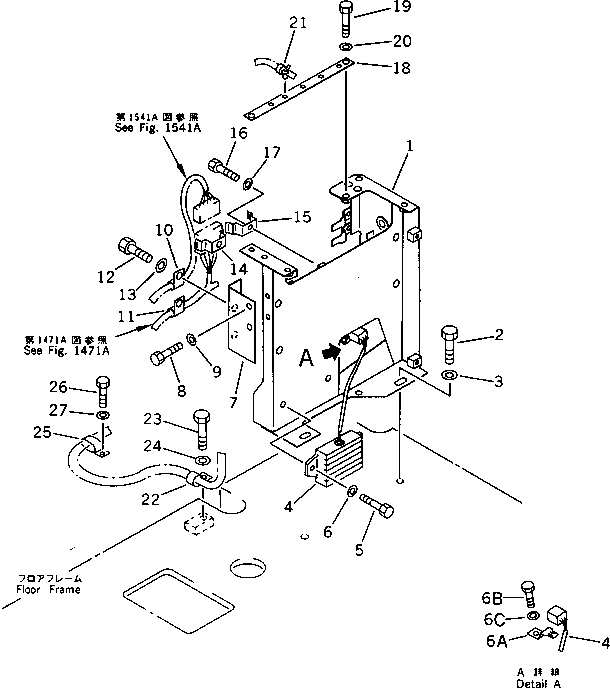 Excavators Komatsu / PC220LC-5 S/N 35001-UP(pc220lcc) / WIRING IN CAB (CONTROLLER BRACKET SIDE) (FOR WRIST CONTROL)(#36614-)(030310 : 1481A)