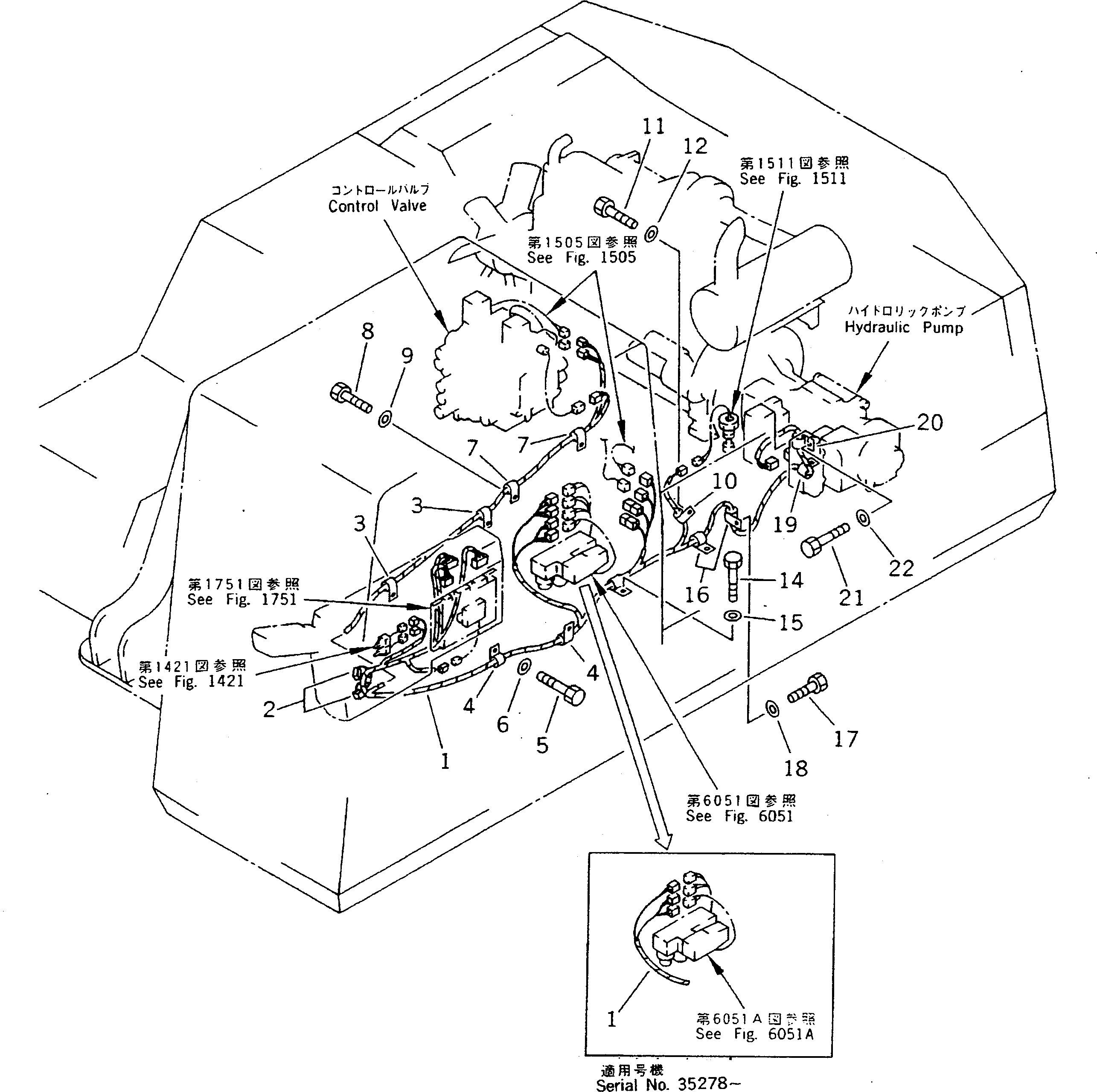 Excavators Komatsu / PC220LC-5 S/N 35001-UP(pc220lcc) / ELECTRICAL SYSTEM (WIRING) (CAB TO SENSOR AND VALVE)(#35001-36613)(030430 : 1541)