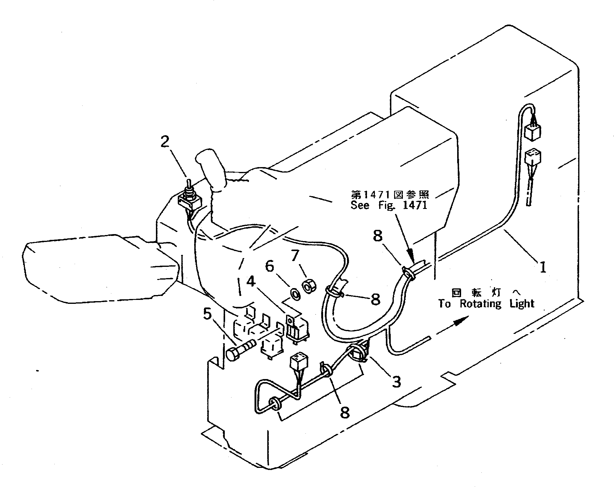 Excavators Komatsu / PC220LC-5 S/N 35001-UP(pc220lcc) / SWING FLASHER WIRING (CAB SIDE) (FOR WRIST CONTROL)(030540 : 1902)