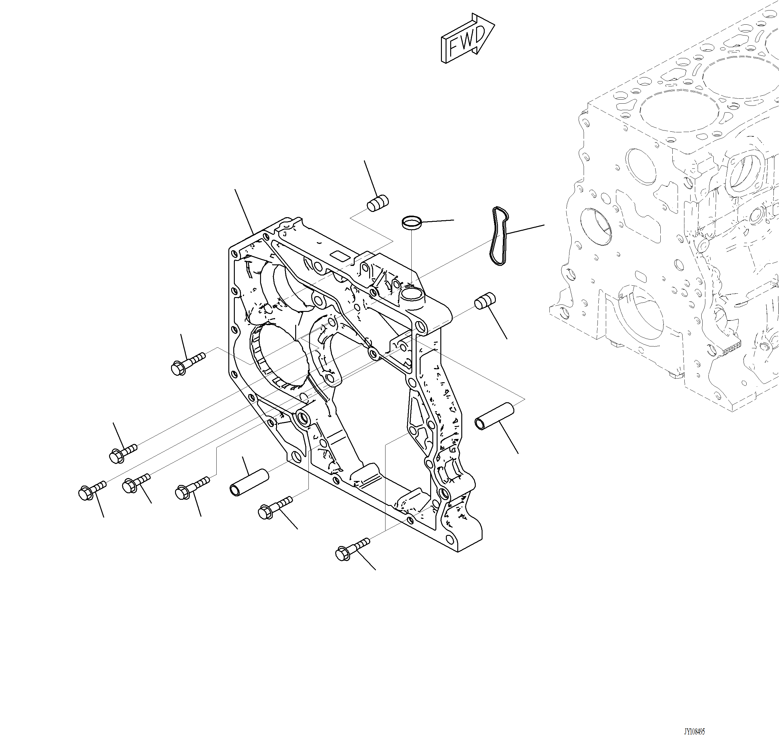 Komatsu parts book diagram for PC220LCi-12 S/N A15001: ABB20-001001 REAR GEAR HOUSING