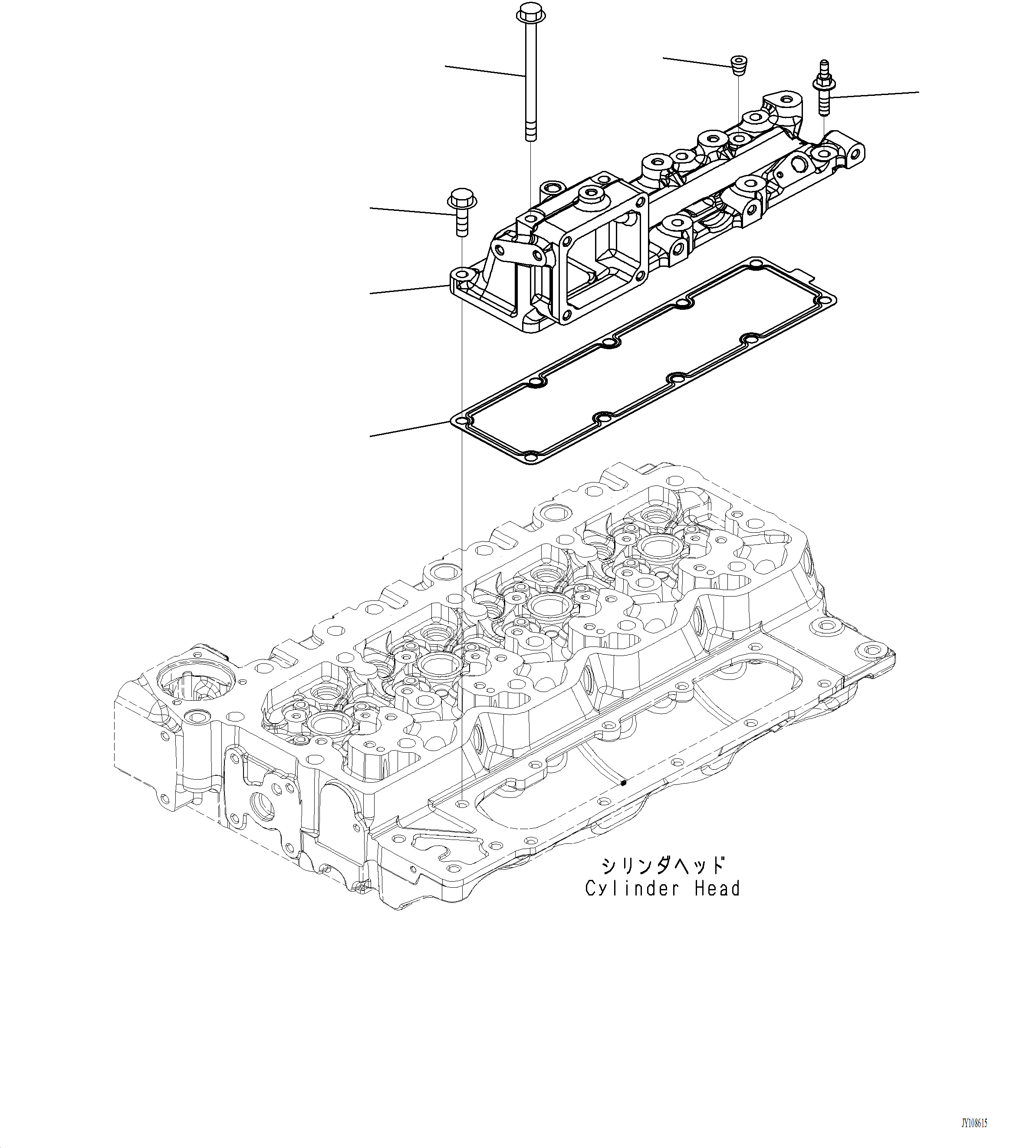 Komatsu parts book diagram for PC220LCi-12 S/N A15001: AIM00-001001 AIR INTAKE MANIFOLD