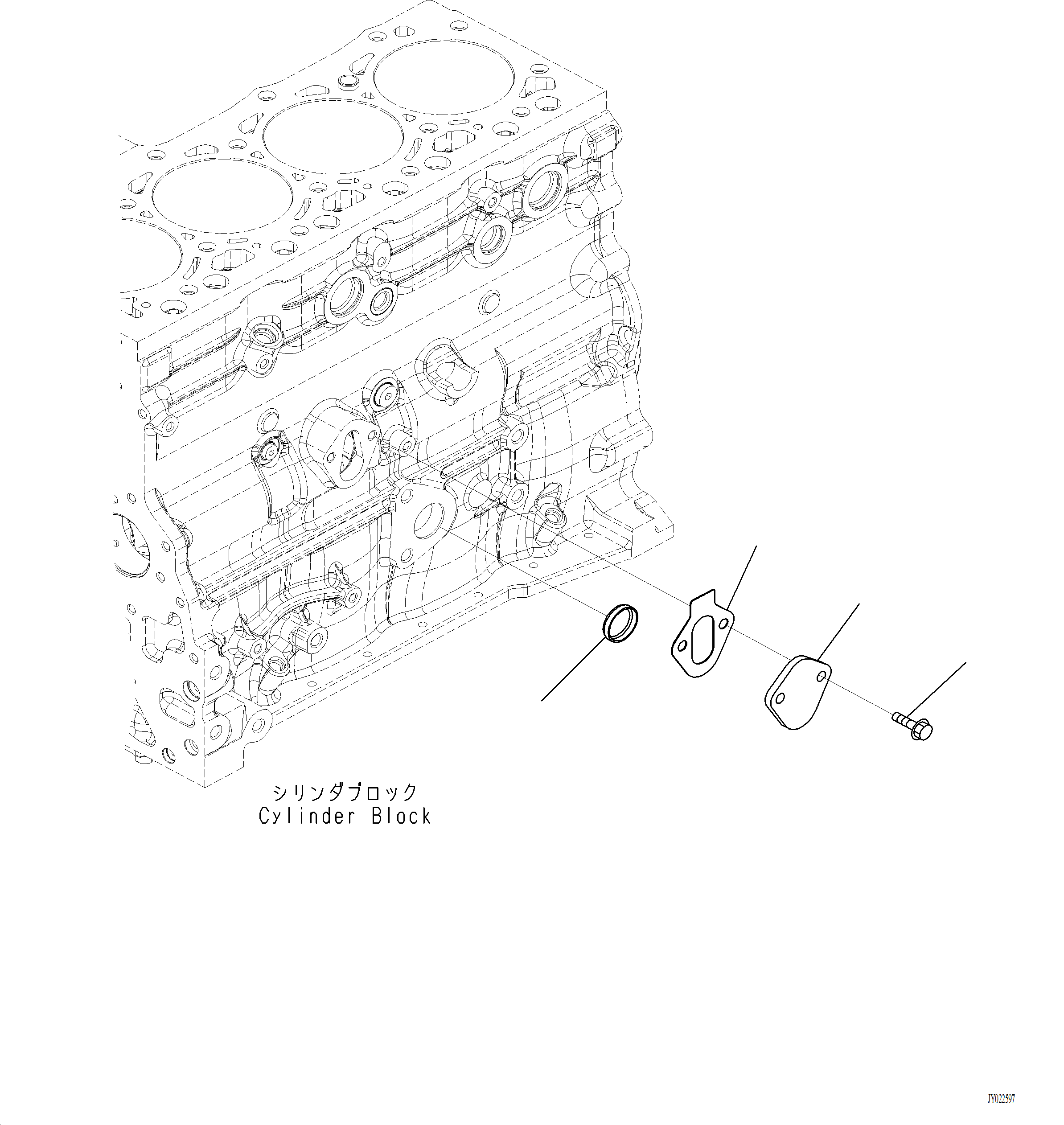 Komatsu parts book diagram for PC220LCi-12 S/N A15001: AOB10-001001 CYLINDER BLOCK BLIND PLUG