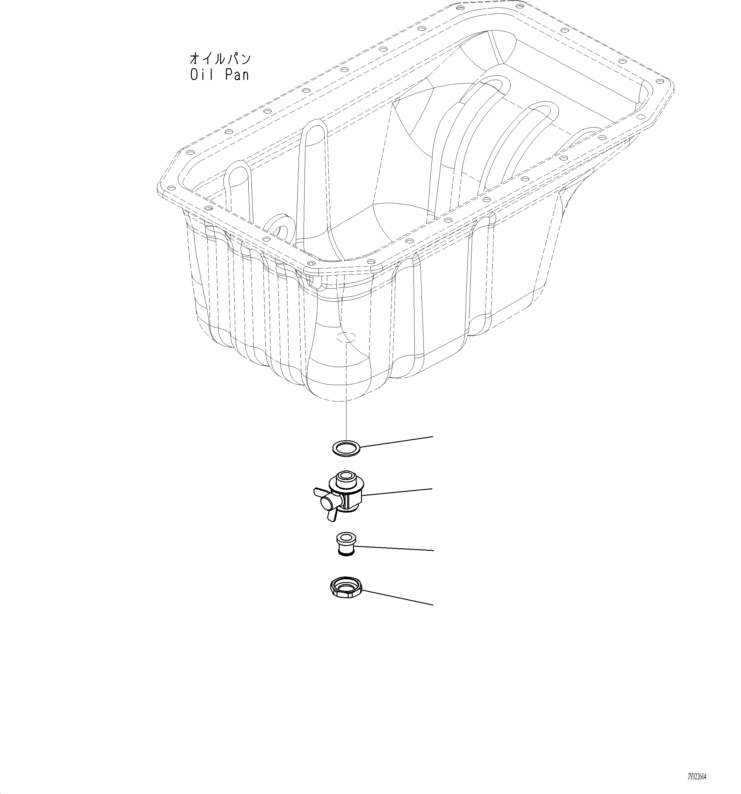 Komatsu parts book diagram for PC220LCi-12 S/N A15001: ARD00-001001 ENGINE OIL PAN DRAIN