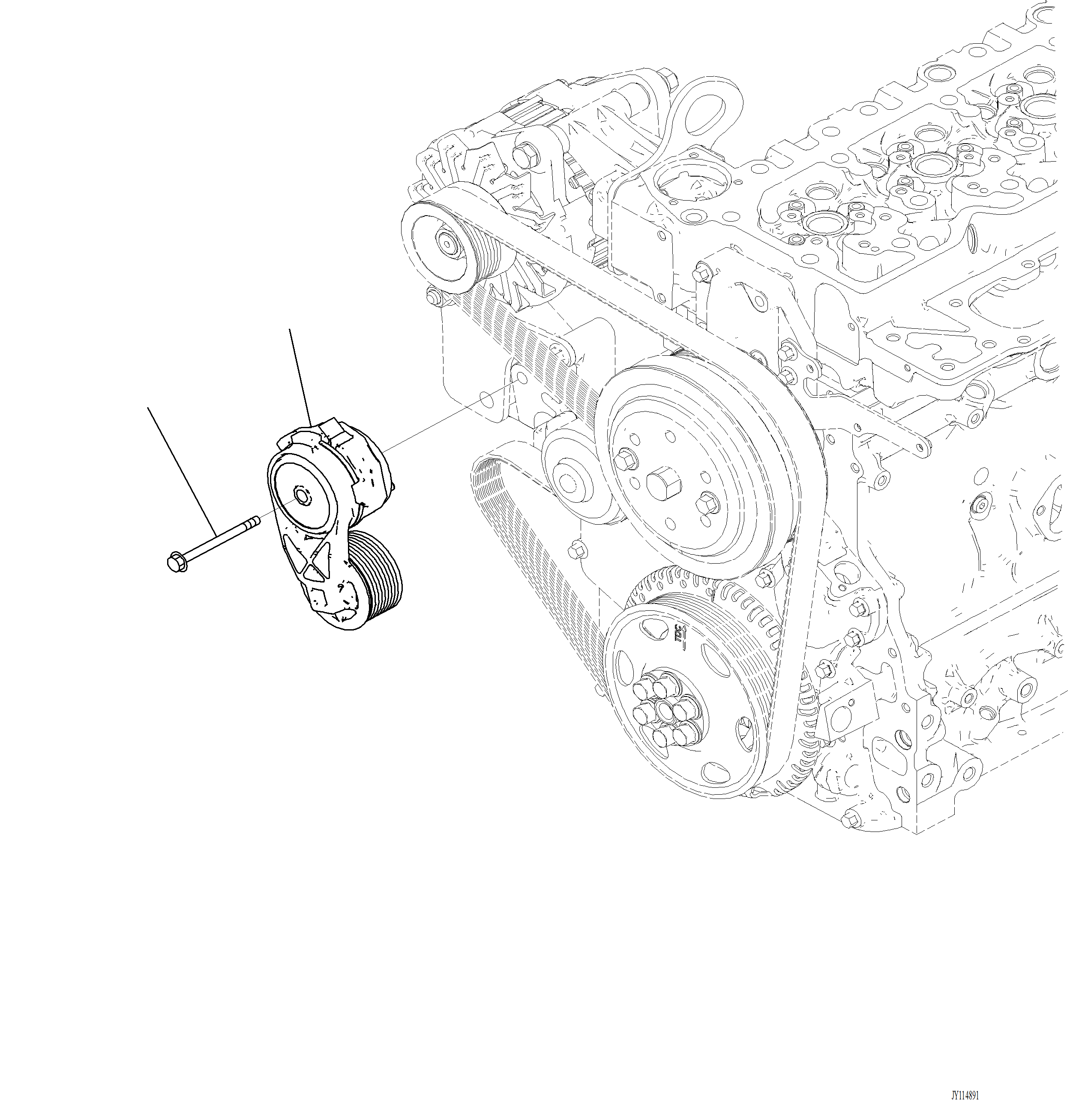 Komatsu parts book diagram for PC220LCi-12 S/N A15001: AWP20-001001 COOLING FAN BELT TENSIONER