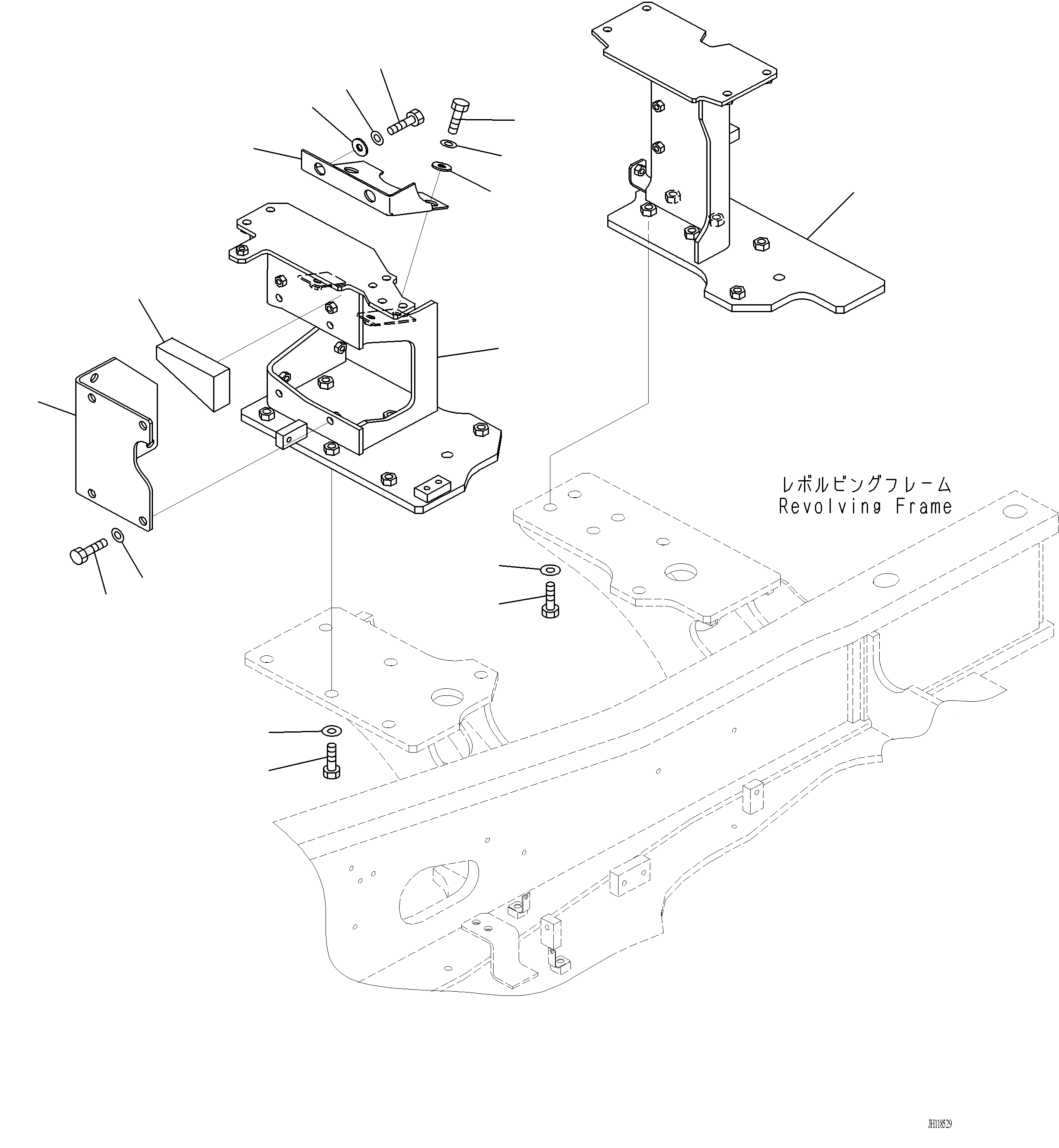 Komatsu parts book diagram for PC220LCi-12 S/N A15001: B0300-001008 EXHAUST PIPE FRAME (2/2)