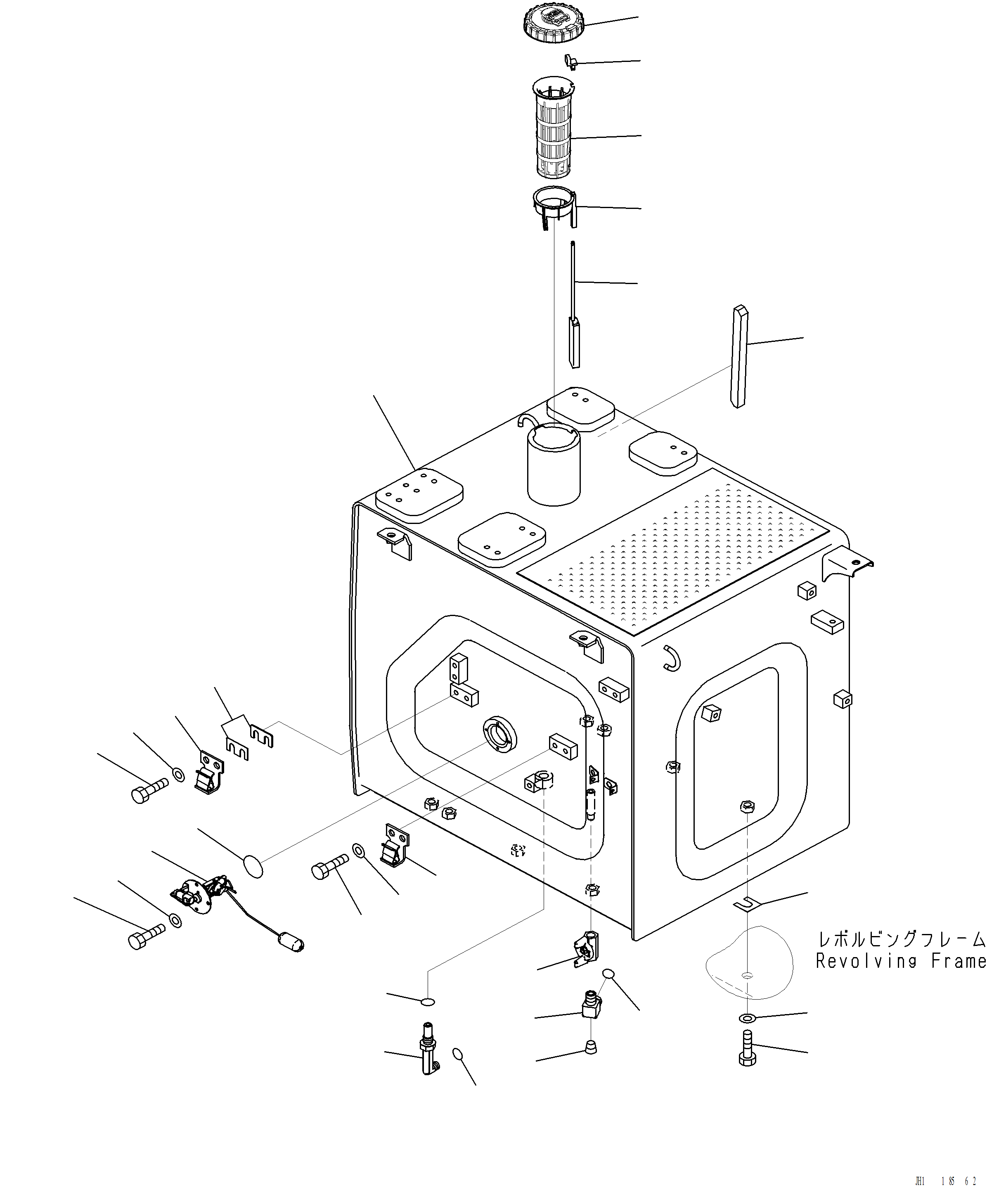 Komatsu parts book diagram for PC220LCi-12 S/N A15001: D0100-001001 FUEL TANK