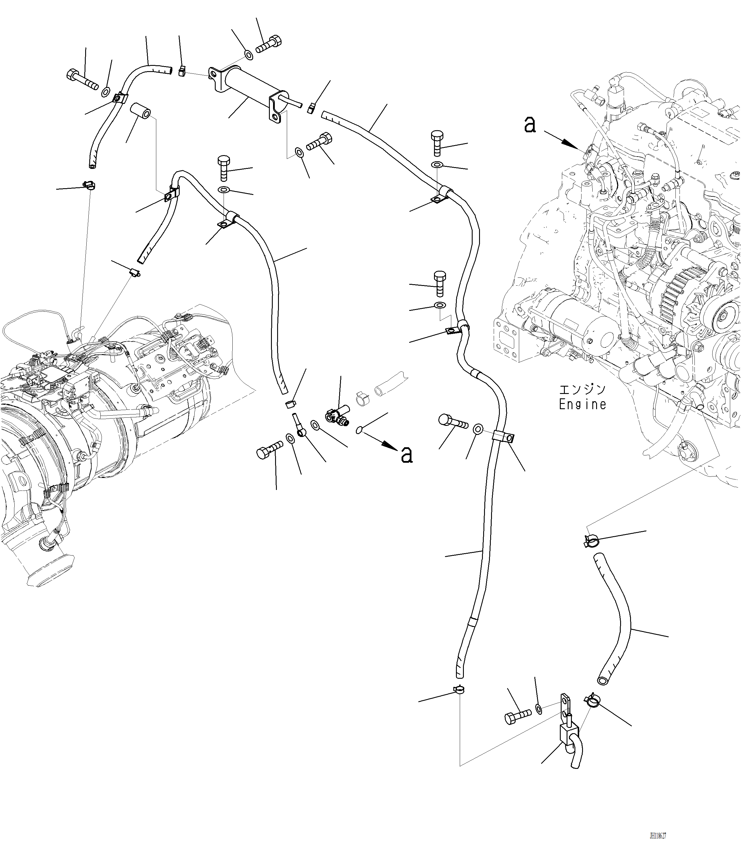 Komatsu parts book diagram for PC220LCi-12 S/N A15001: D0510-001001 DEF PIPING DOSING MODULE COOLANT HOSE