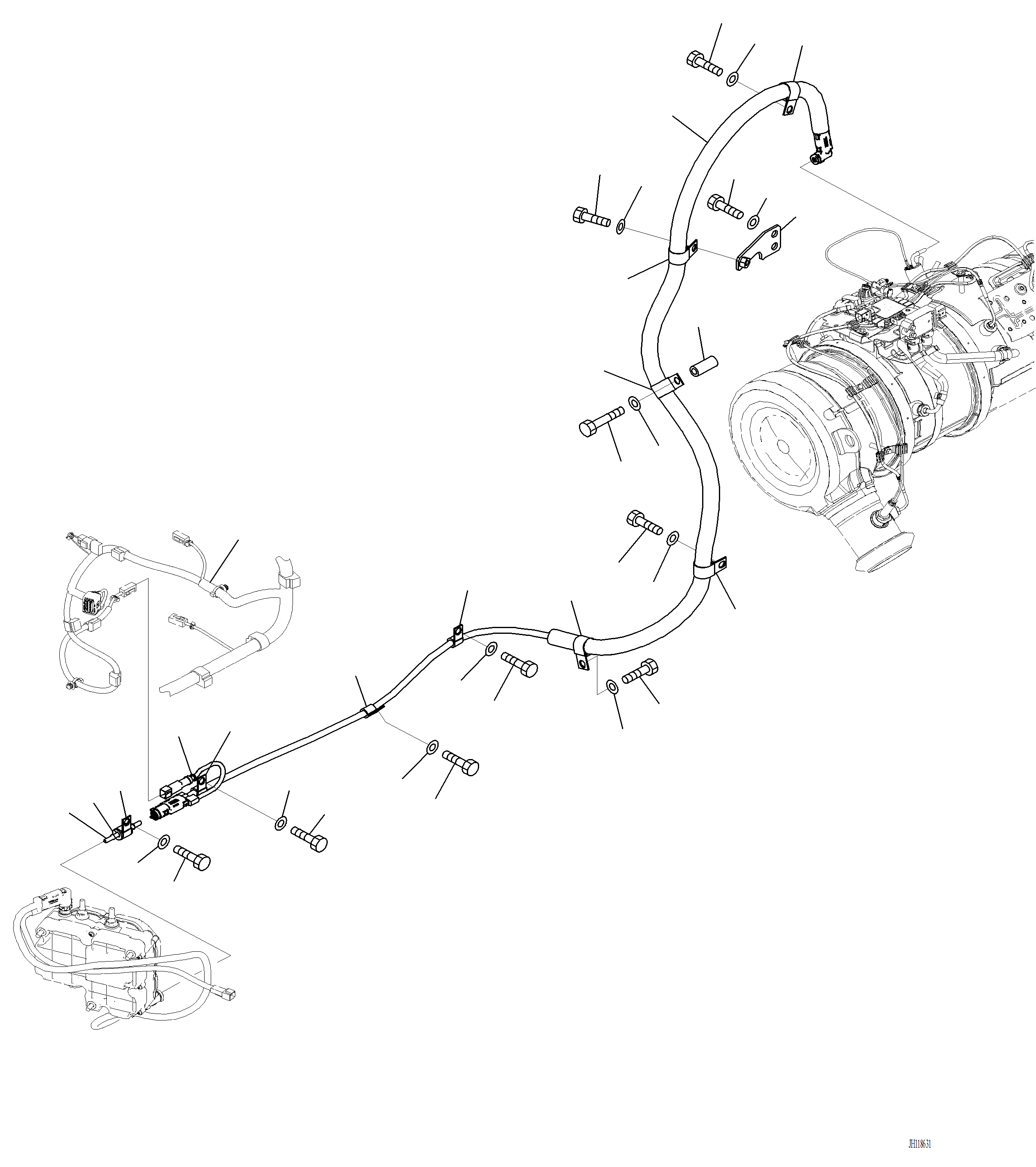Komatsu parts book diagram for PC220LCi-12 S/N A15001: D0510-001004 DEF PIPING DEF PRESSURE HOSE