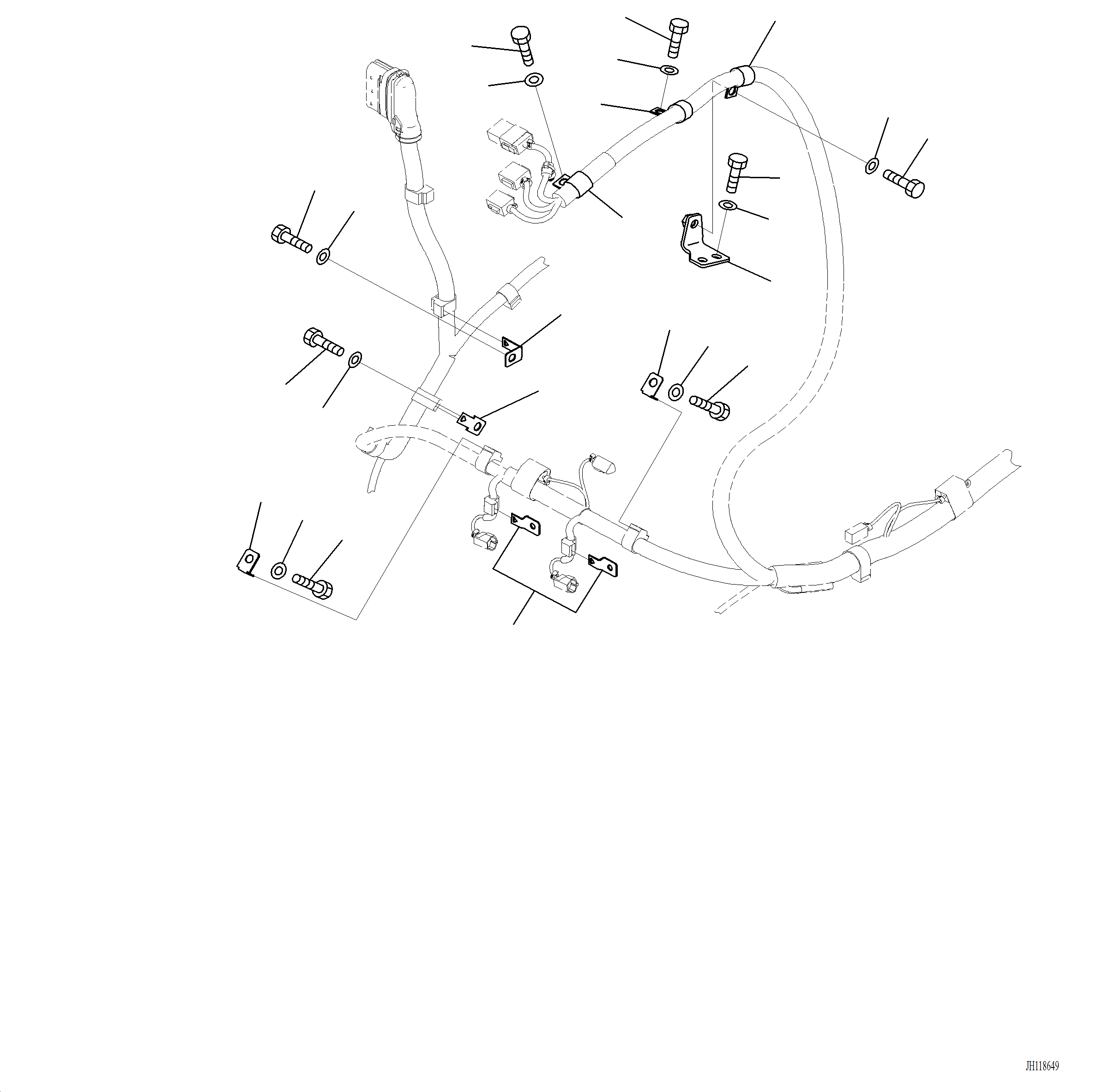 Komatsu parts book diagram for PC220LCi-12 S/N A15001: E0200-001006 ELECTRIC WIRING HARNESS WIRING HARNESS CLAMP (3/4)