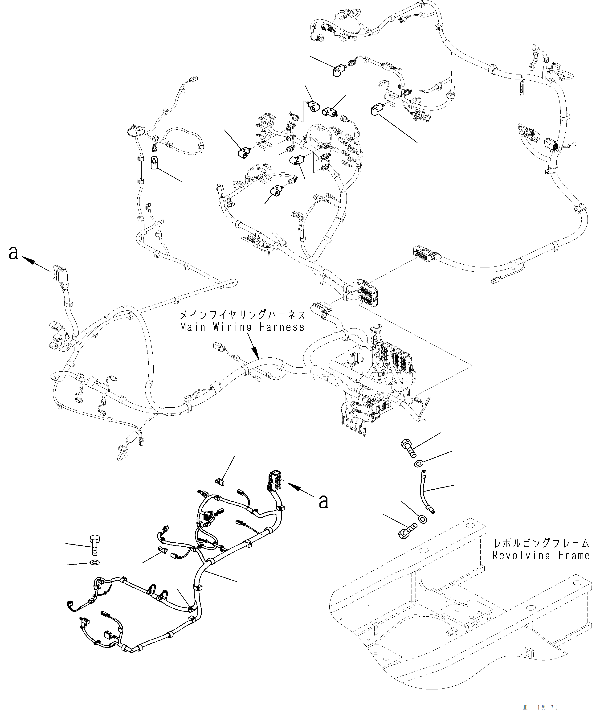 Komatsu parts book diagram for PC220LCi-12 S/N A15001: E0200-001015 ELECTRIC WIRING HARNESS WIRING HARNESS AND RELATED PARTS
