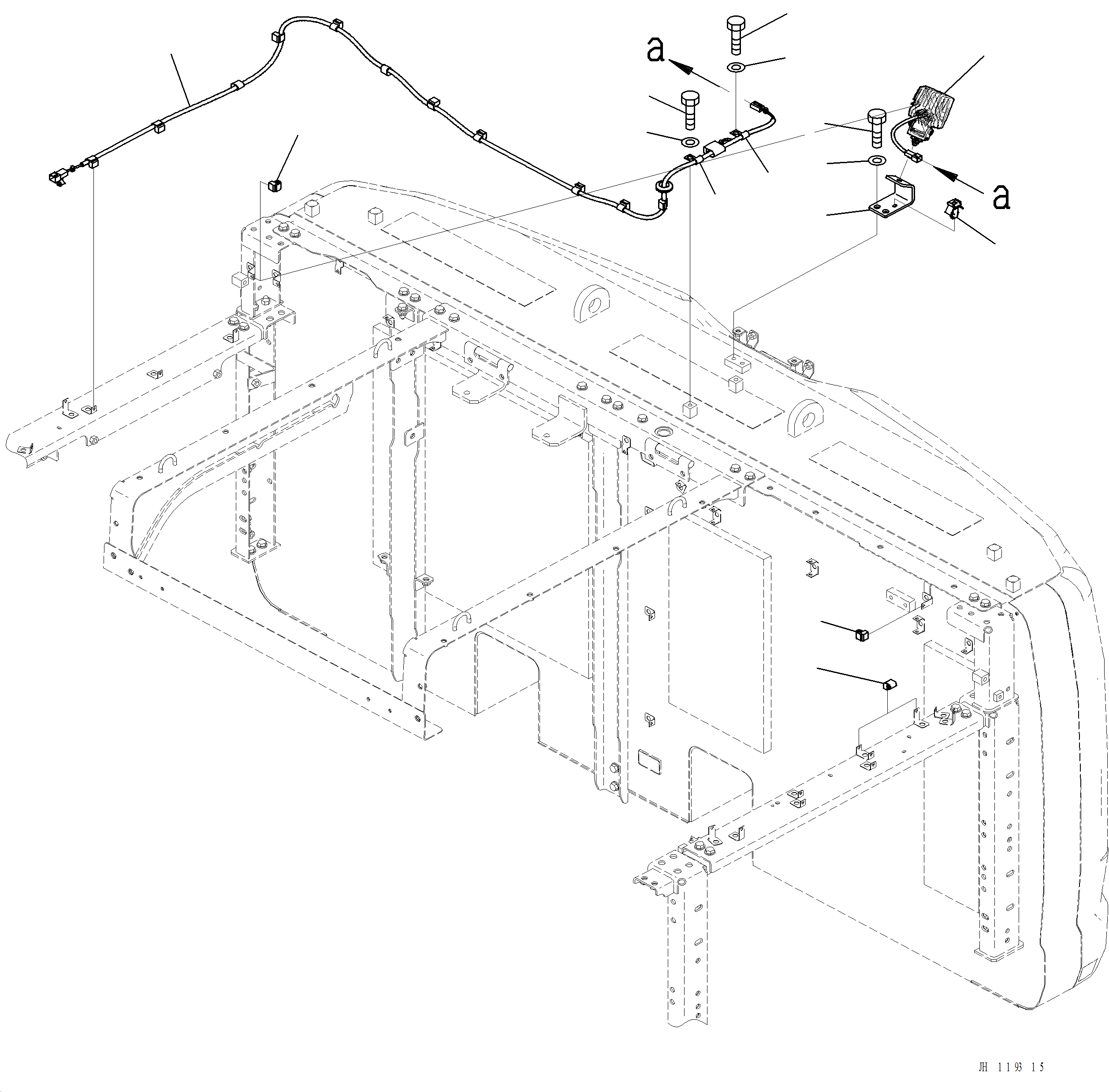 Komatsu parts book diagram for PC220LCi-12 S/N A15001: E0320-001001 ADDITIONAL REAR WORKING LAMP