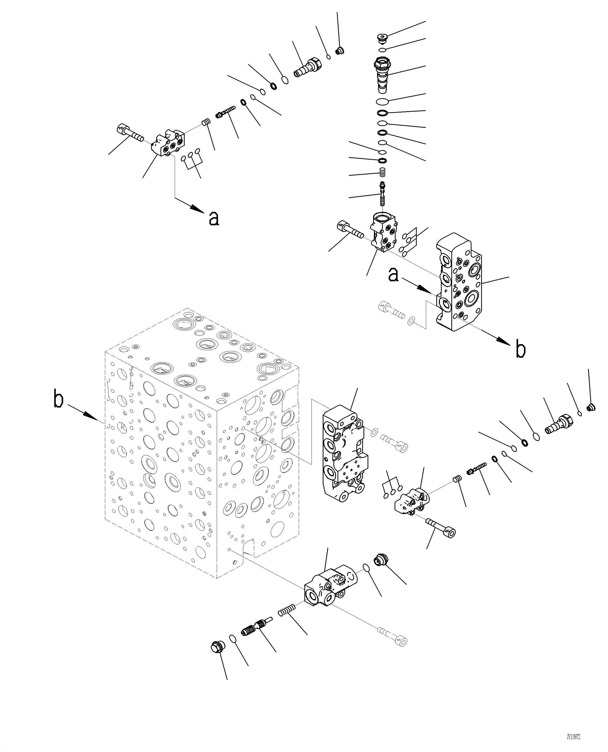 Komatsu parts book diagram for PC220LCi-12 S/N A15001: H0120-001007 CONTROL VALVE 7-ACTUATOR VALVE (7/20)
