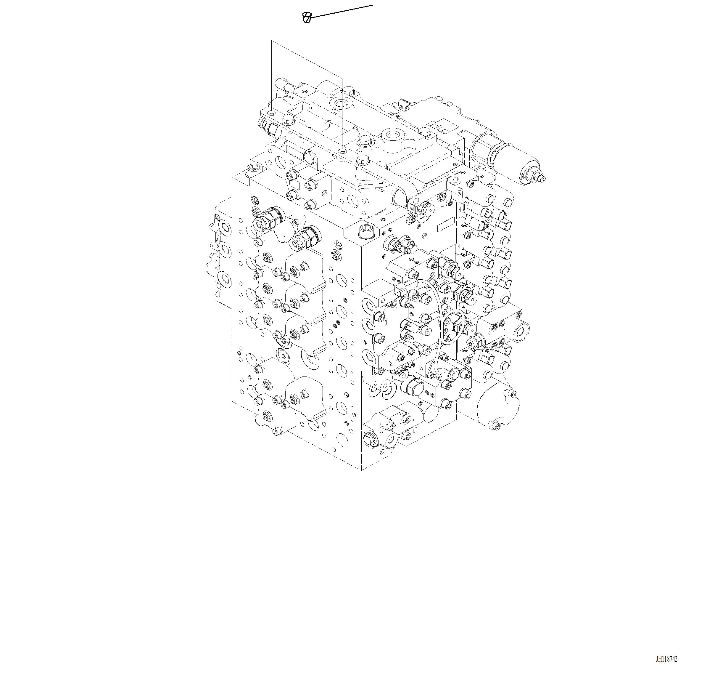 Komatsu parts book diagram for PC220LCi-12 S/N A15001: H0120-001025 CONTROL VALVE PLUG (FOR 1-ADDITIONAL ACTUATOR PIPING, TOOL CONTROL)