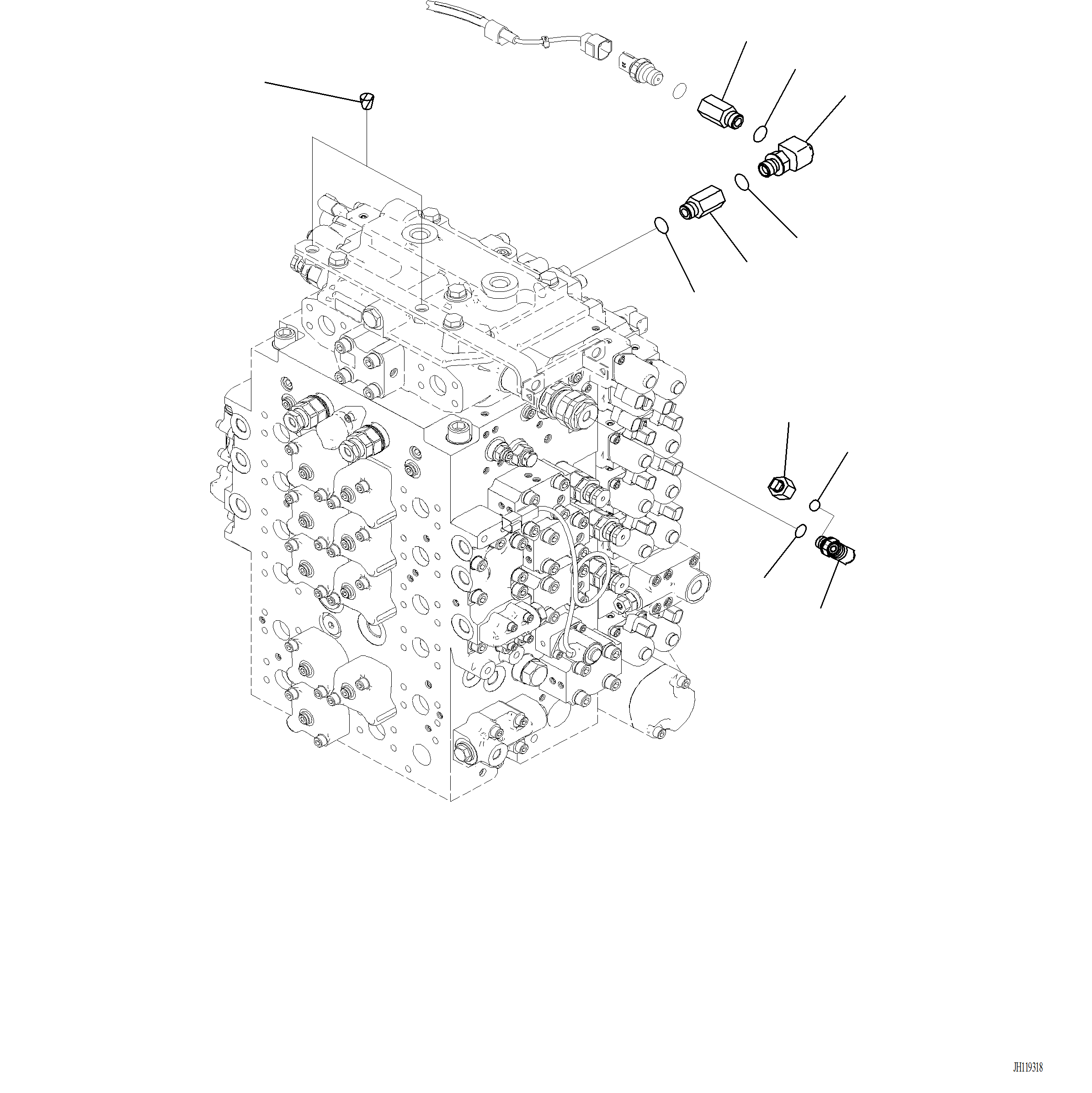 Komatsu parts book diagram for PC220LCi-12 S/N A15001: H0120-002025 CONTROL VALVE PLUG (FOR 1-SERVICE VALVE)