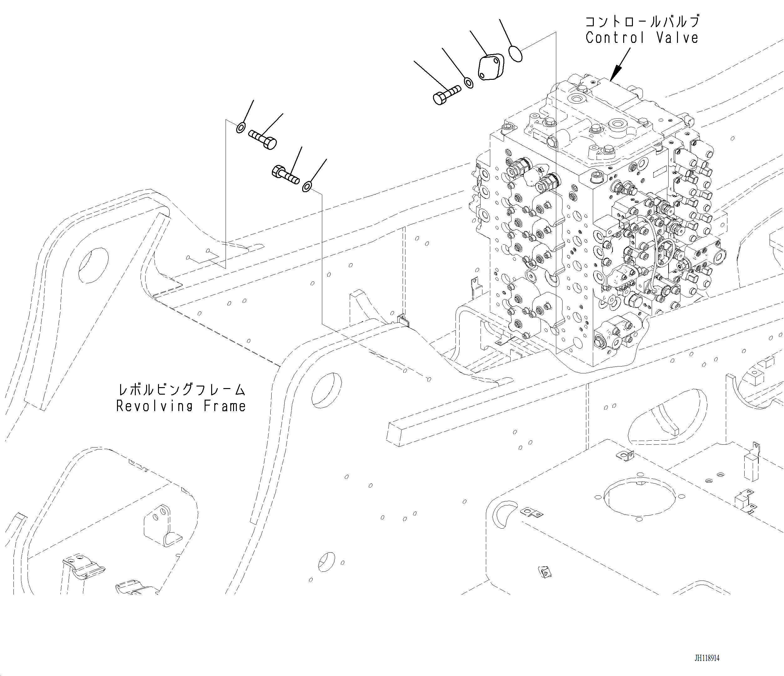 Komatsu parts book diagram for PC220LCi-12 S/N A15001: H1270-001001 PARTS FOR LESS ATTACHMENT ADDITIONAL PIPING