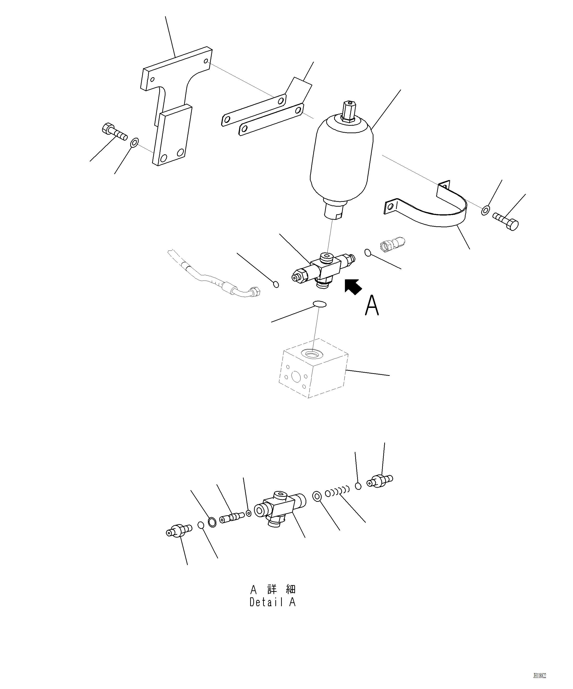 Komatsu parts book diagram for PC220LCi-12 S/N A15001: H1270-002006 ATTACHMENT PIPING ACCUMULATOR