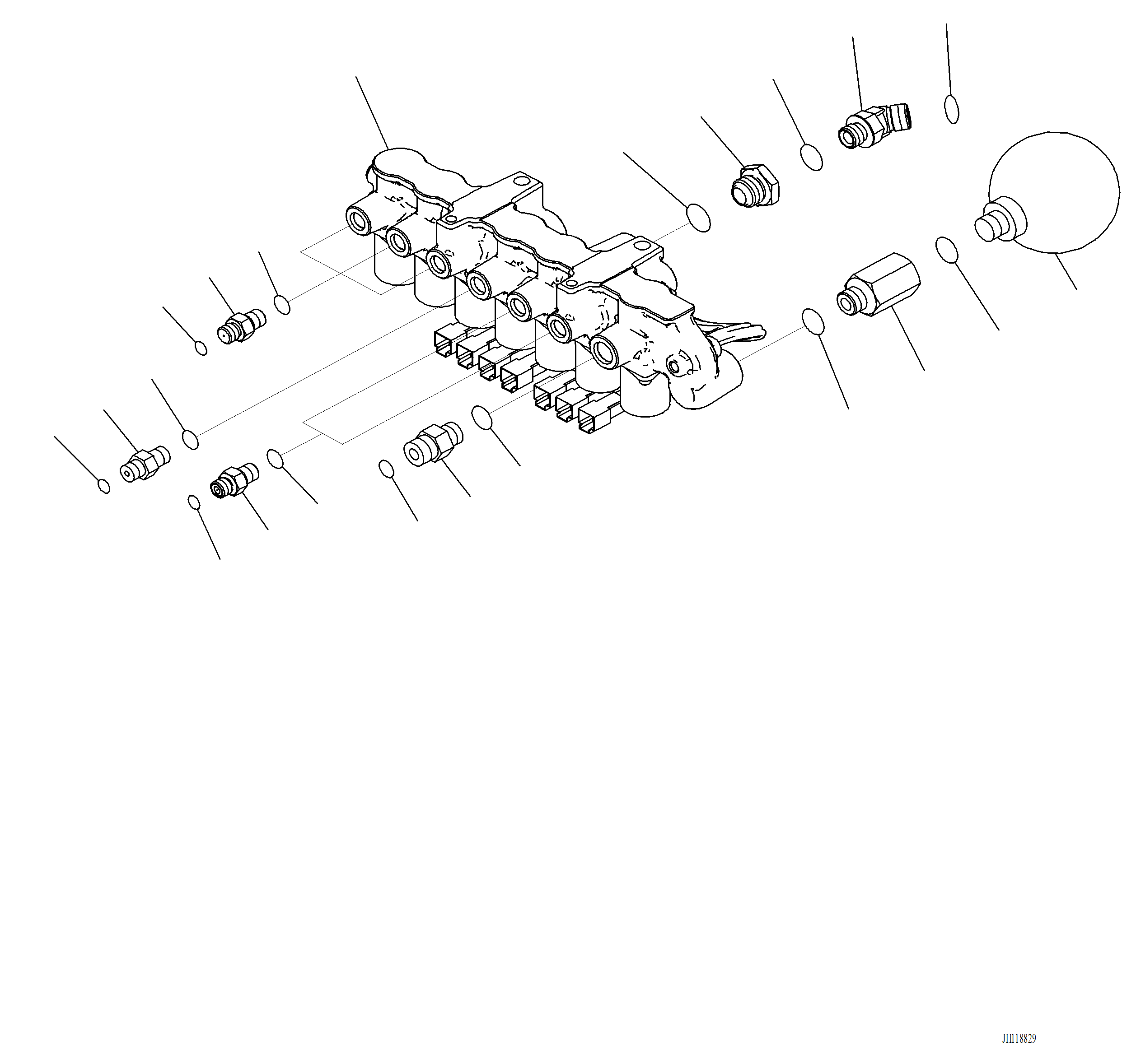 Komatsu parts book diagram for PC220LCi-12 S/N A15001: H1831-002001 SOLENOID VALVE RELATED PARTS (FOR 1-ADDITIONAL ACTUATOR PIPING, TOOL CONTROL)