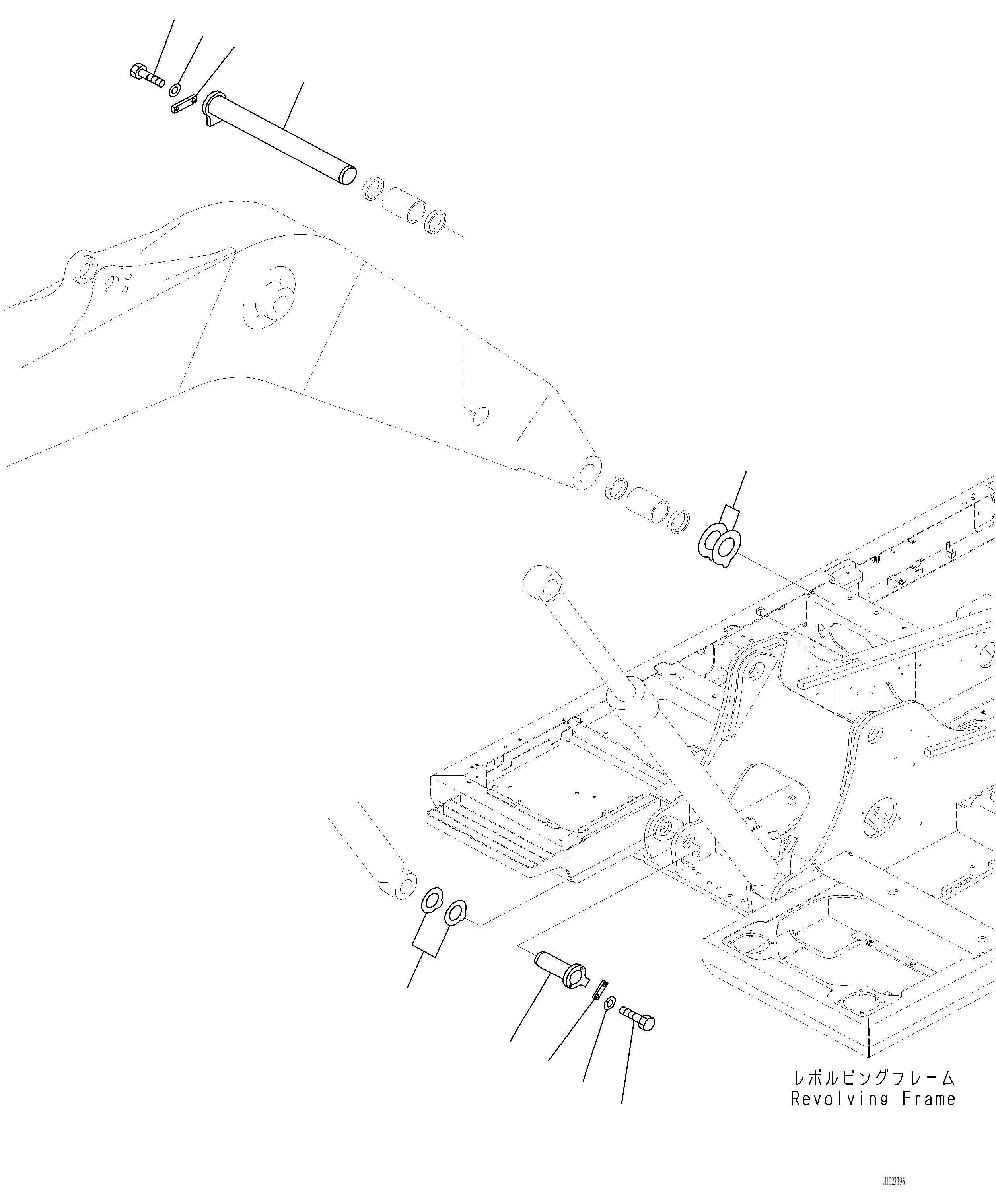 Komatsu parts book diagram for PC220LCi-12 S/N A15001: J1310-001001 BOOM FOOT PIN
