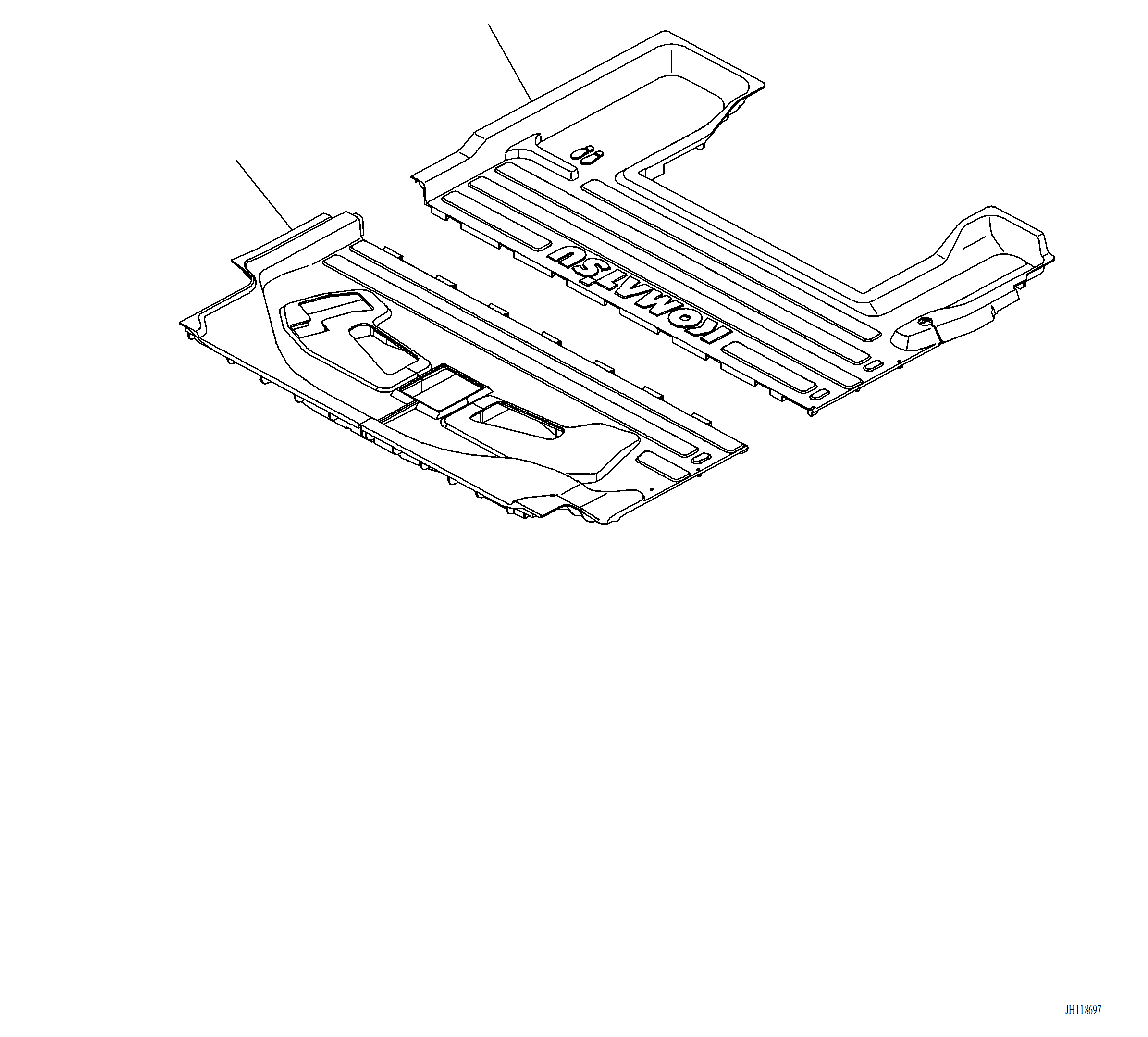 Komatsu parts book diagram for PC220LCi-12 S/N A15001: K0310-002001 FLOOR MAT (FOR 1-ADDITIONAL ACTUATOR PIPING, TOOL CONTROL)