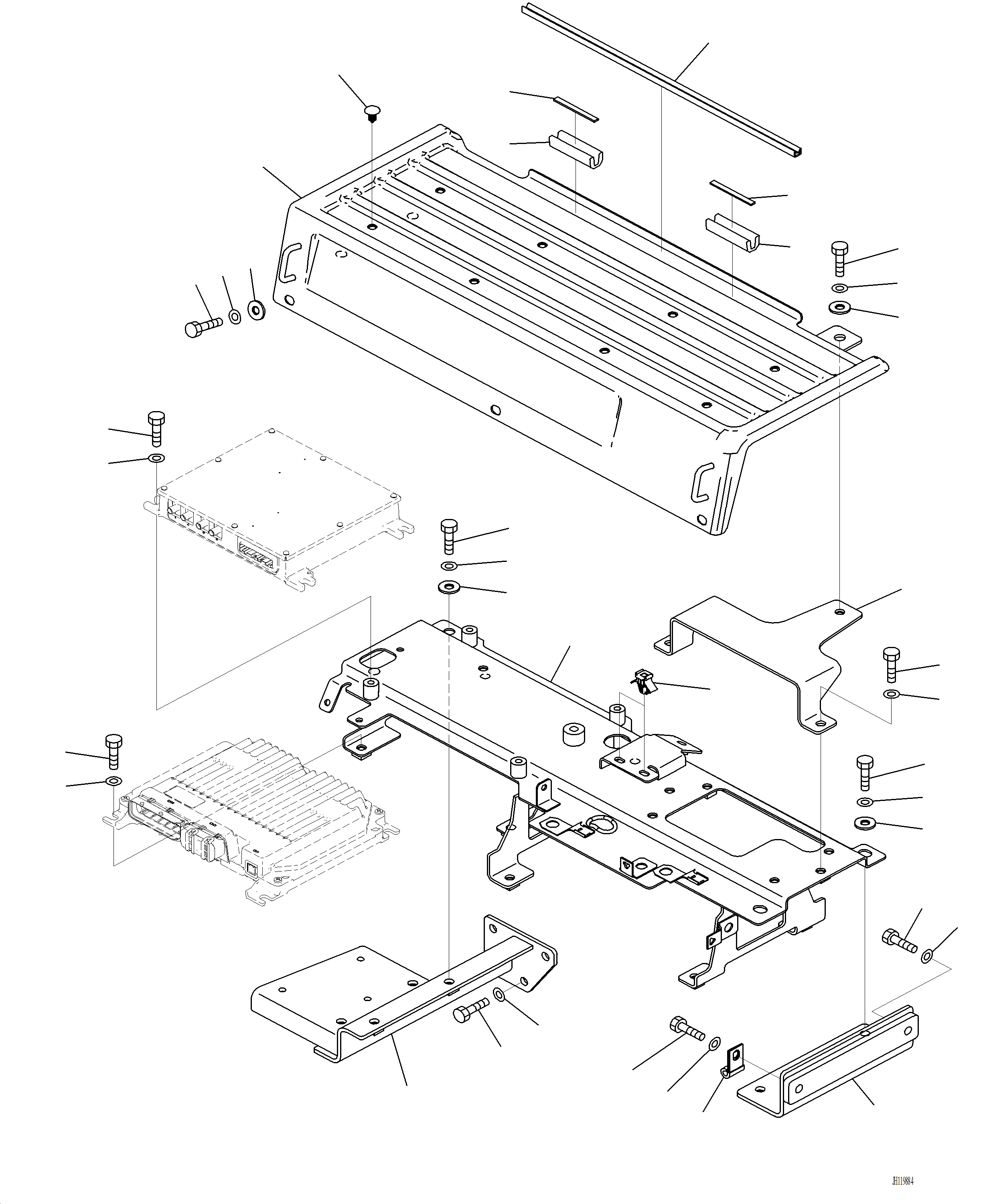 Komatsu parts book diagram for PC220LCi-12 S/N A15001: K1111-001024 CAB CAB IN PARTS, LUGGAGE PLATE AND CONTROLLER MOUNTING