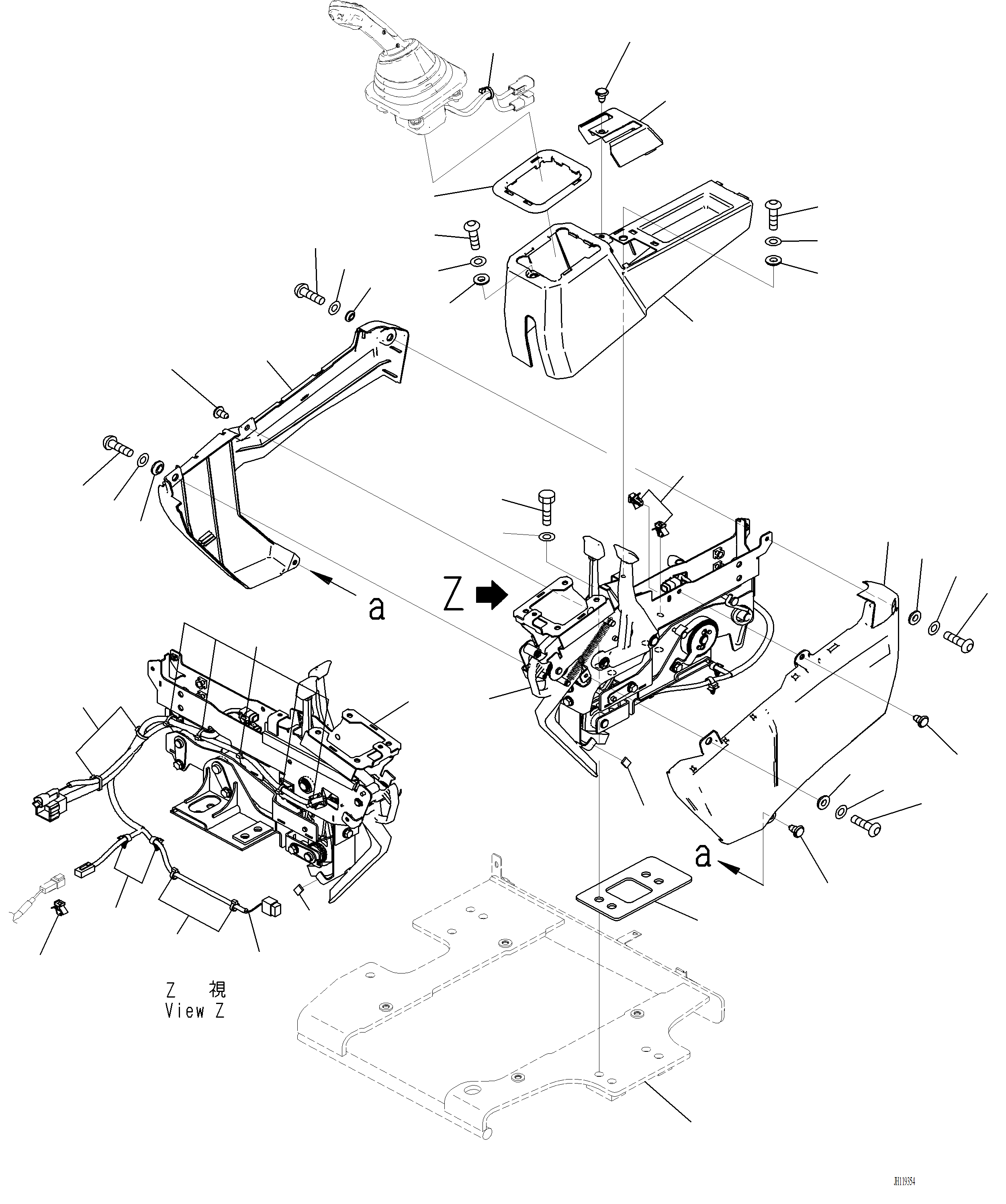 Komatsu parts book diagram for PC220LCi-12 S/N A15001: K1111-001048 CAB FLOOR, CONSOLE, L.H.