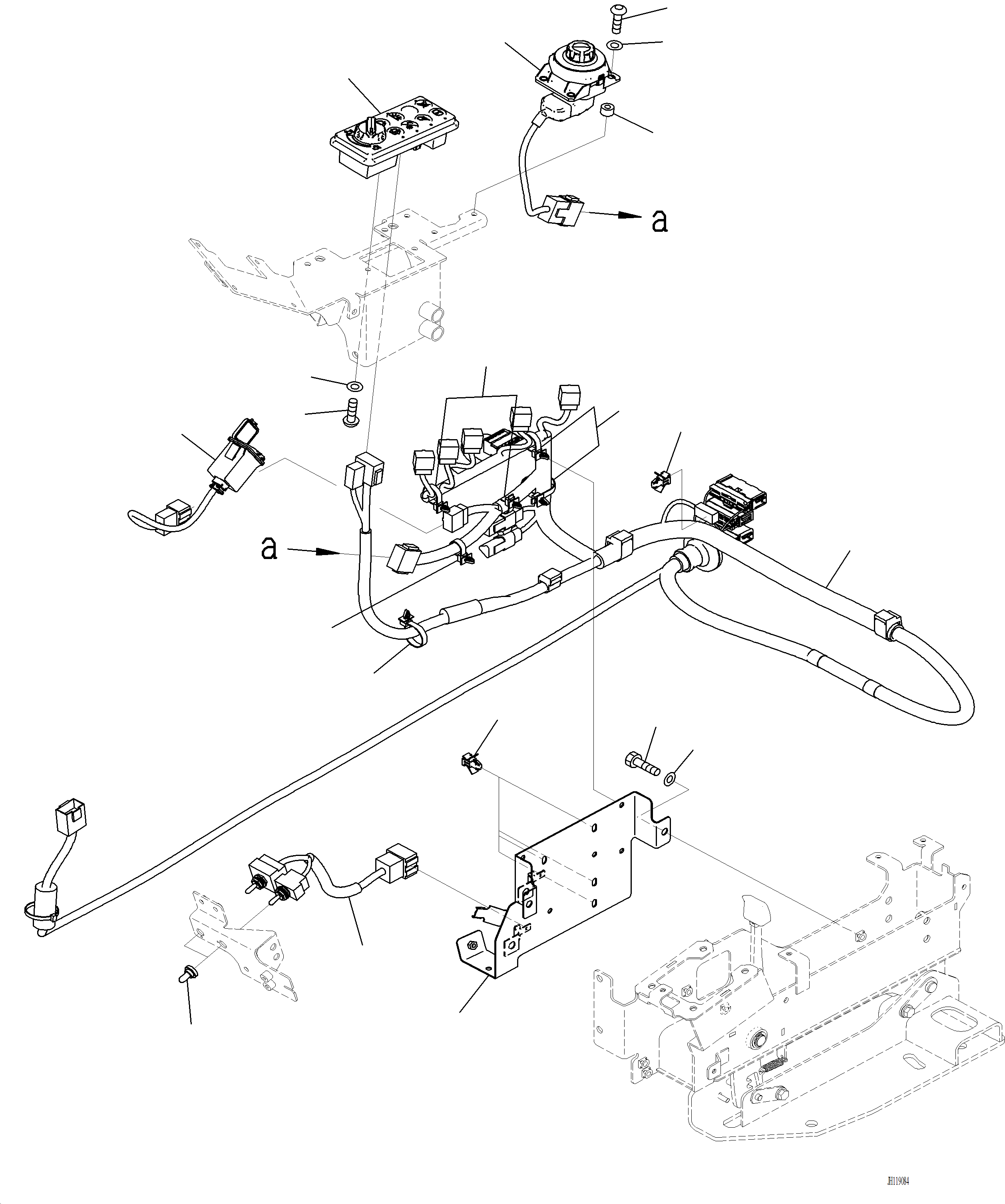Komatsu parts book diagram for PC220LCi-12 S/N A15001: K1111-001053 CAB FLOOR, SWITCH