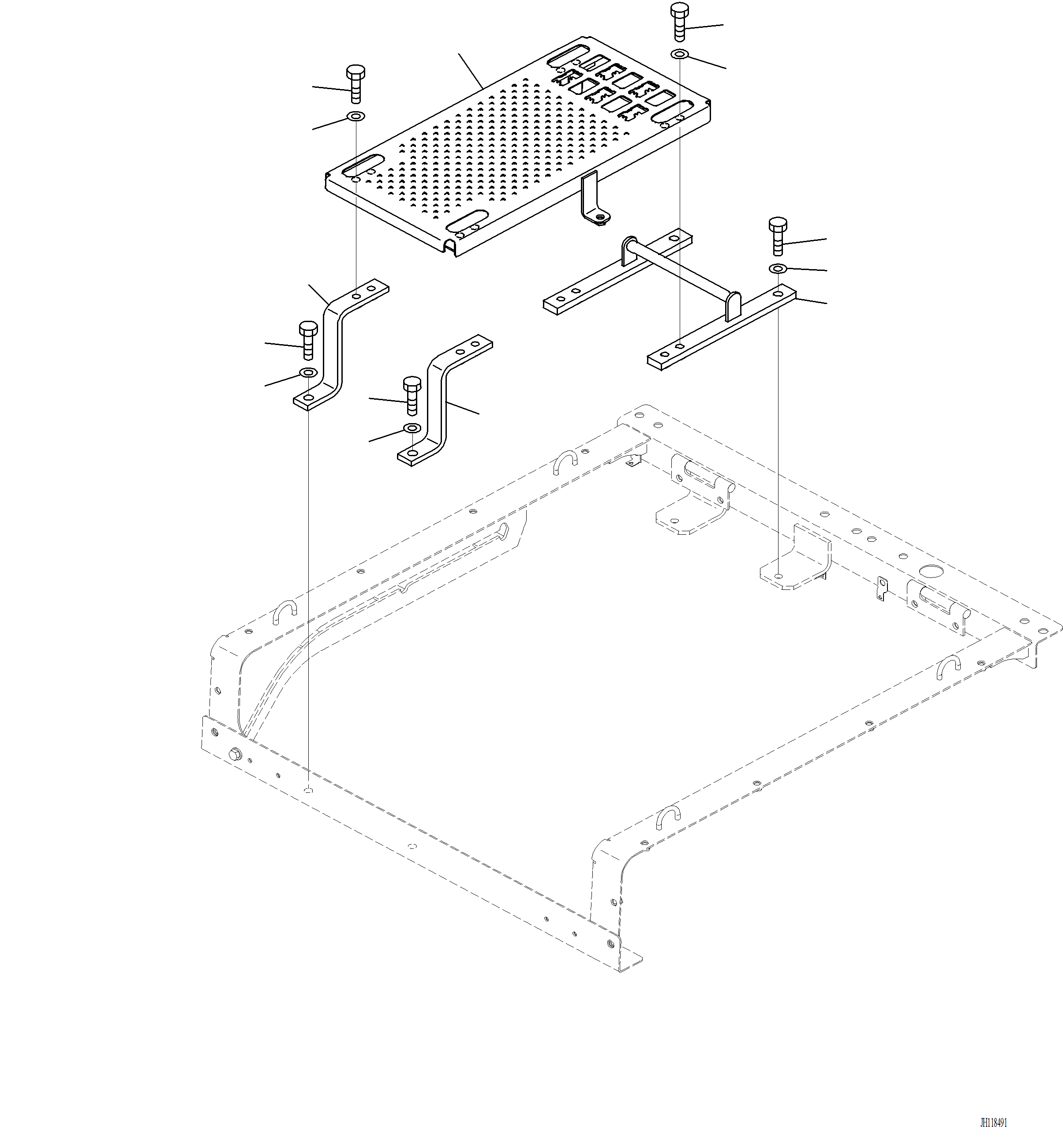 Komatsu parts book diagram for PC220LCi-12 S/N A15001: M1110-001004 ENGINE HOOD STEP