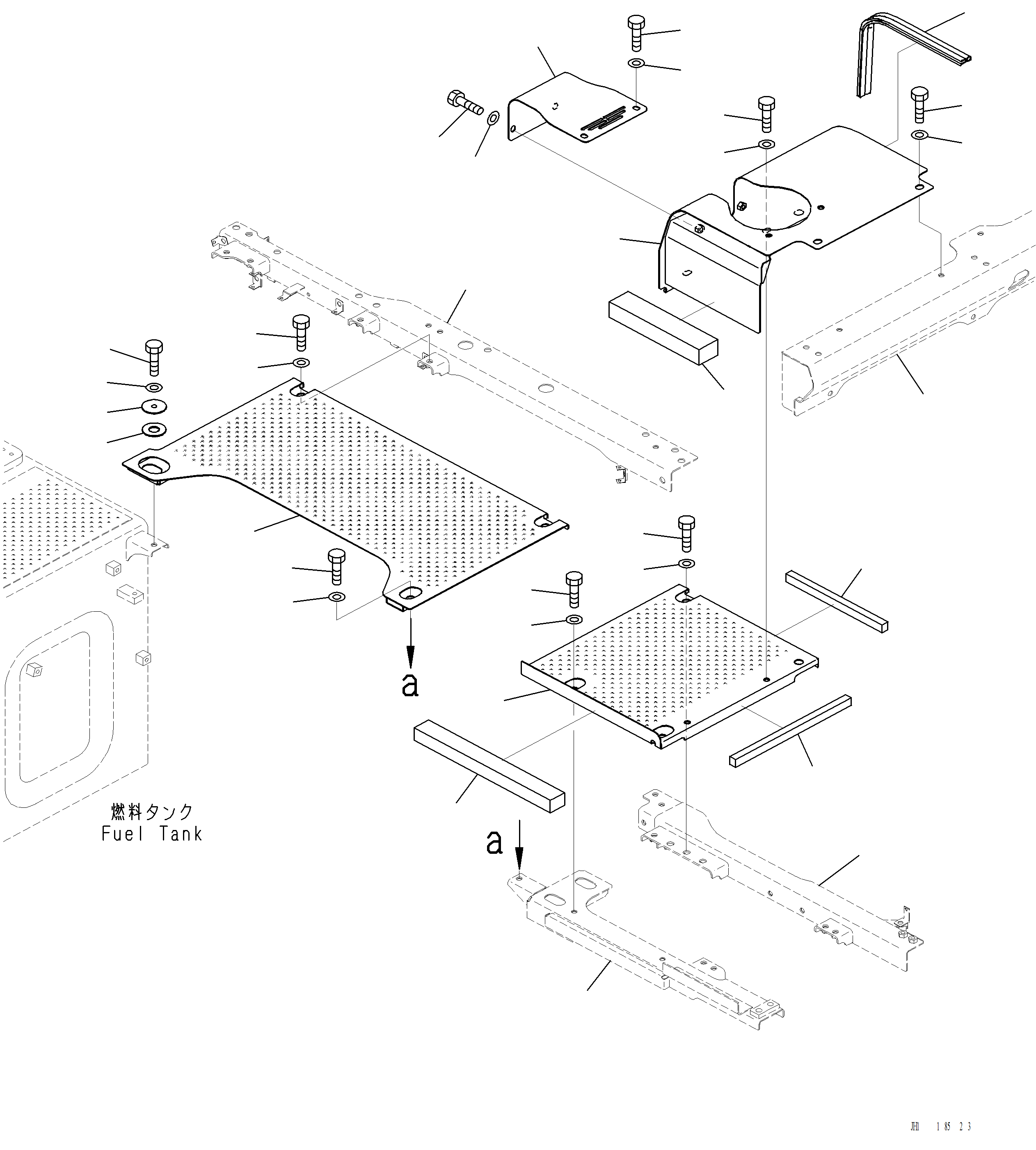 Komatsu parts book diagram for PC220LCi-12 S/N A15001: M1210-001001 UPPER COVER