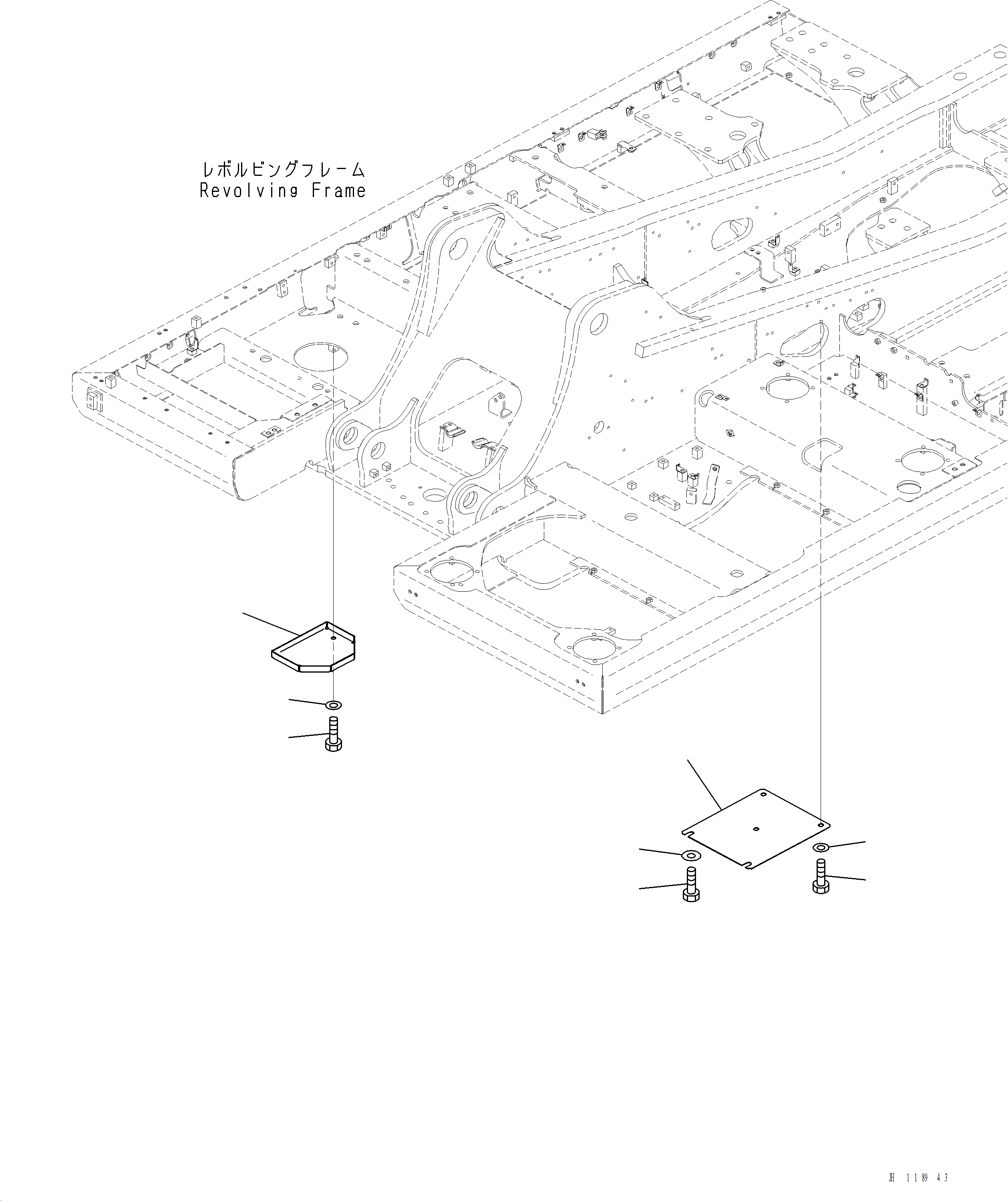 Komatsu parts book diagram for PC220LCi-12 S/N A15001: M1810-002004 UNDER COVER (HEAVY DUTY) COVER (3/3)