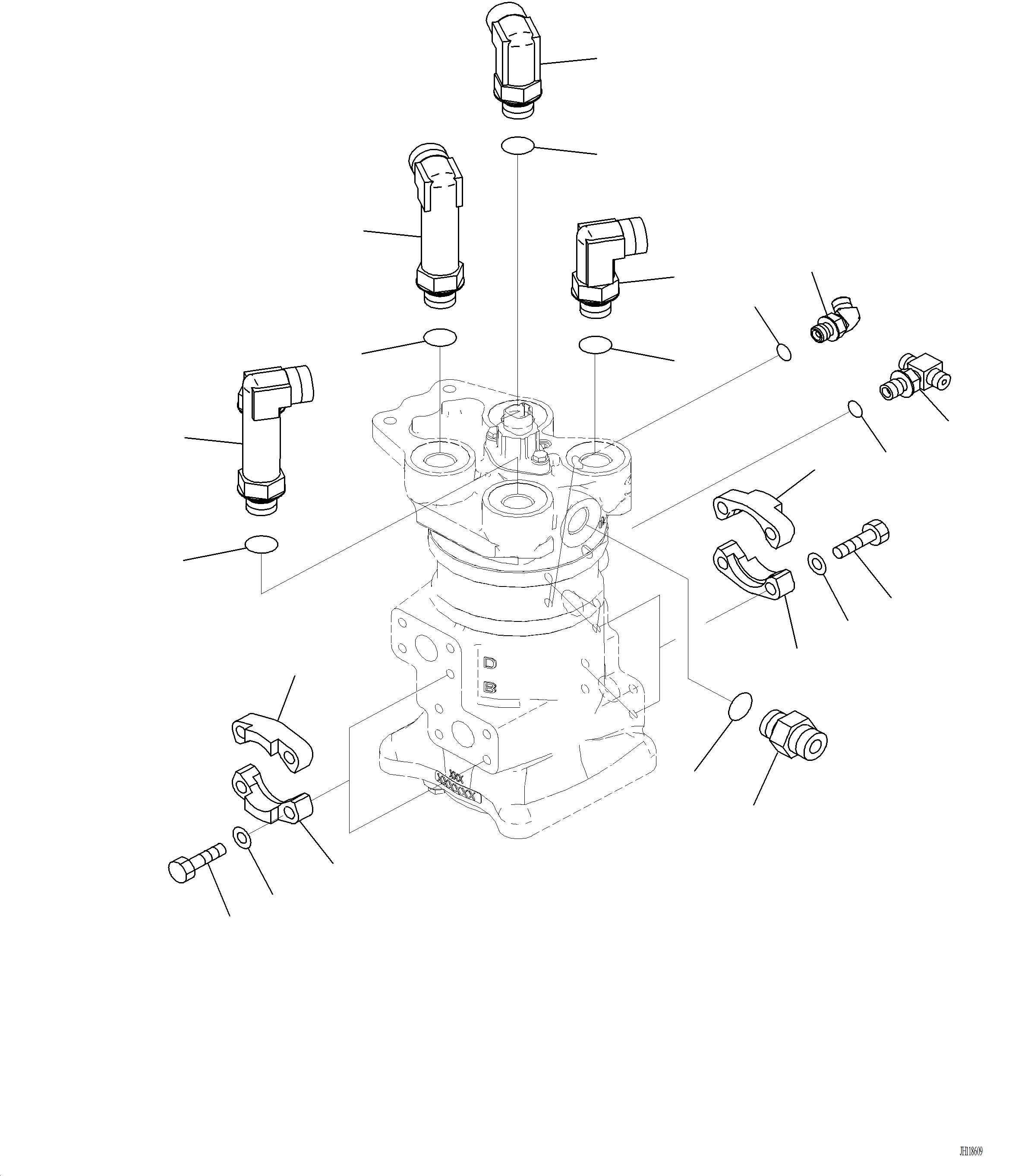 Komatsu parts book diagram for PC220LCi-12 S/N A15001: N1310-001002 SWIVEL JOINT CONNECTING PARTS