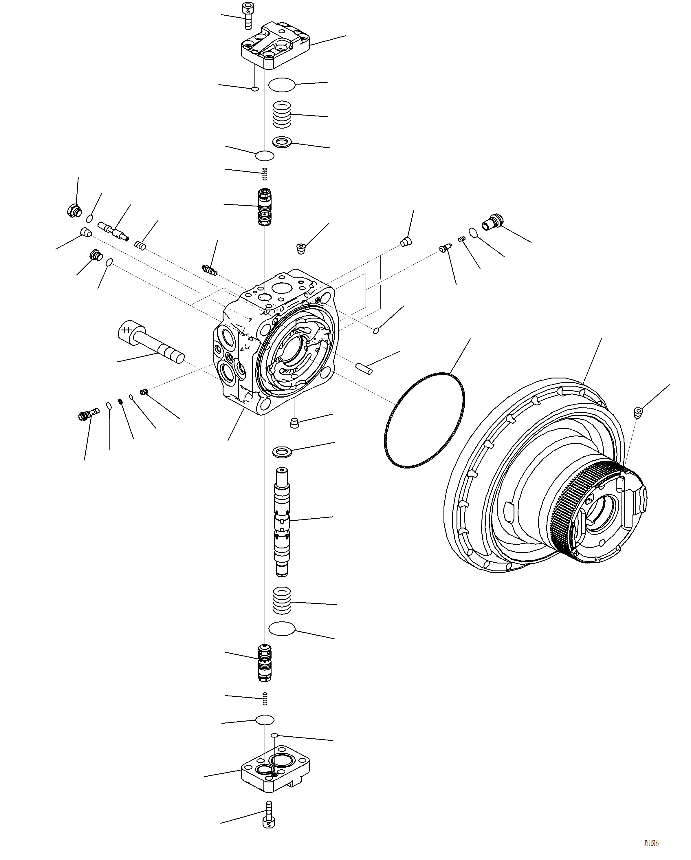 Komatsu parts book diagram for PC220LCi-12 S/N A15001: P1210-001001 TRAVEL MOTOR AND FINAL DRIVE INNER PARTS, TRAVEL MOTOR, L.H. (1/2)