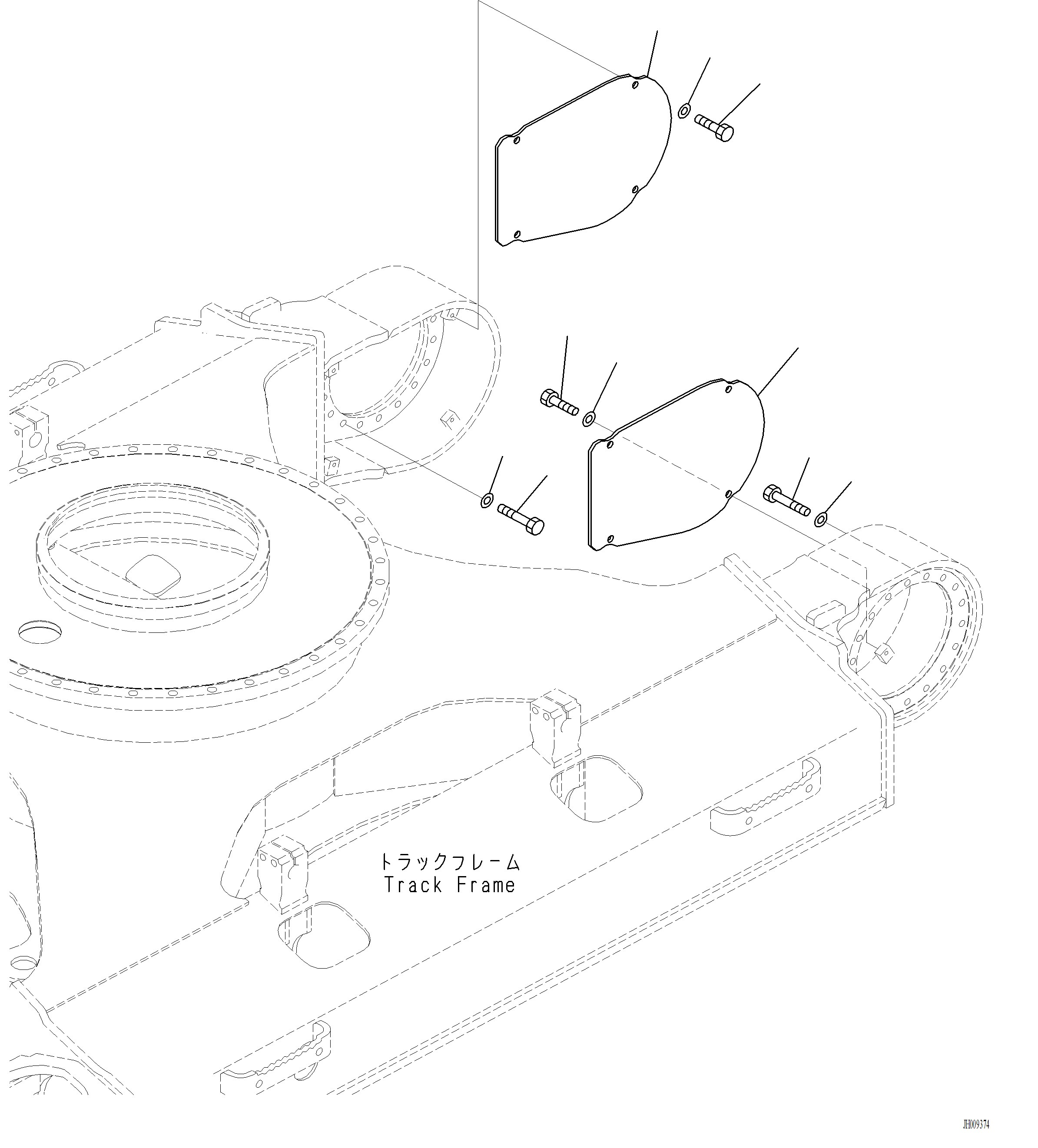 Komatsu parts book diagram for PC220LCi-12 S/N A15001: P1210-001007 TRAVEL MOTOR AND FINAL DRIVE COVER