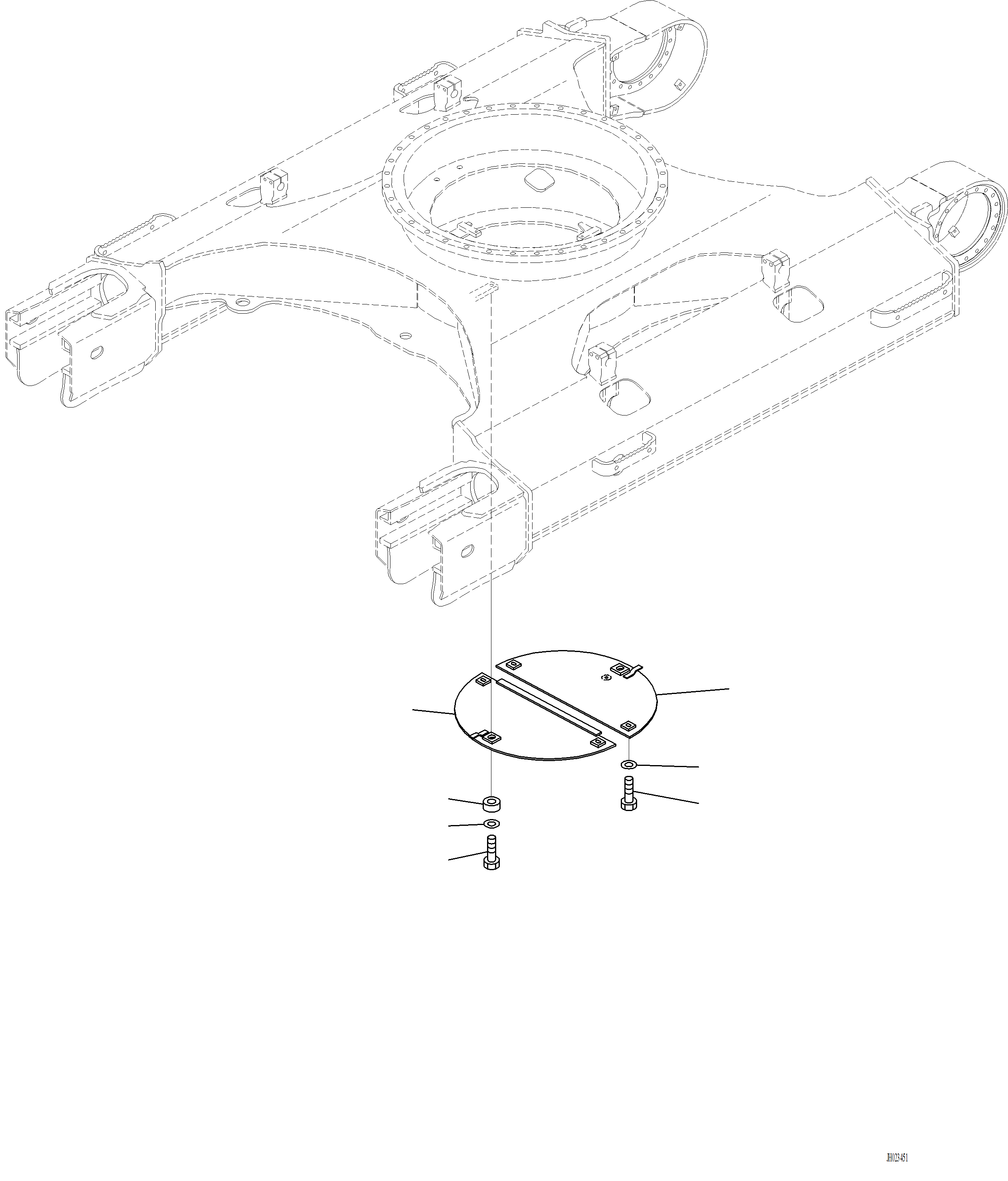 Komatsu parts book diagram for PC220LCi-12 S/N A15001: R1140-001001 TRACK FRAME UNDER COVER
