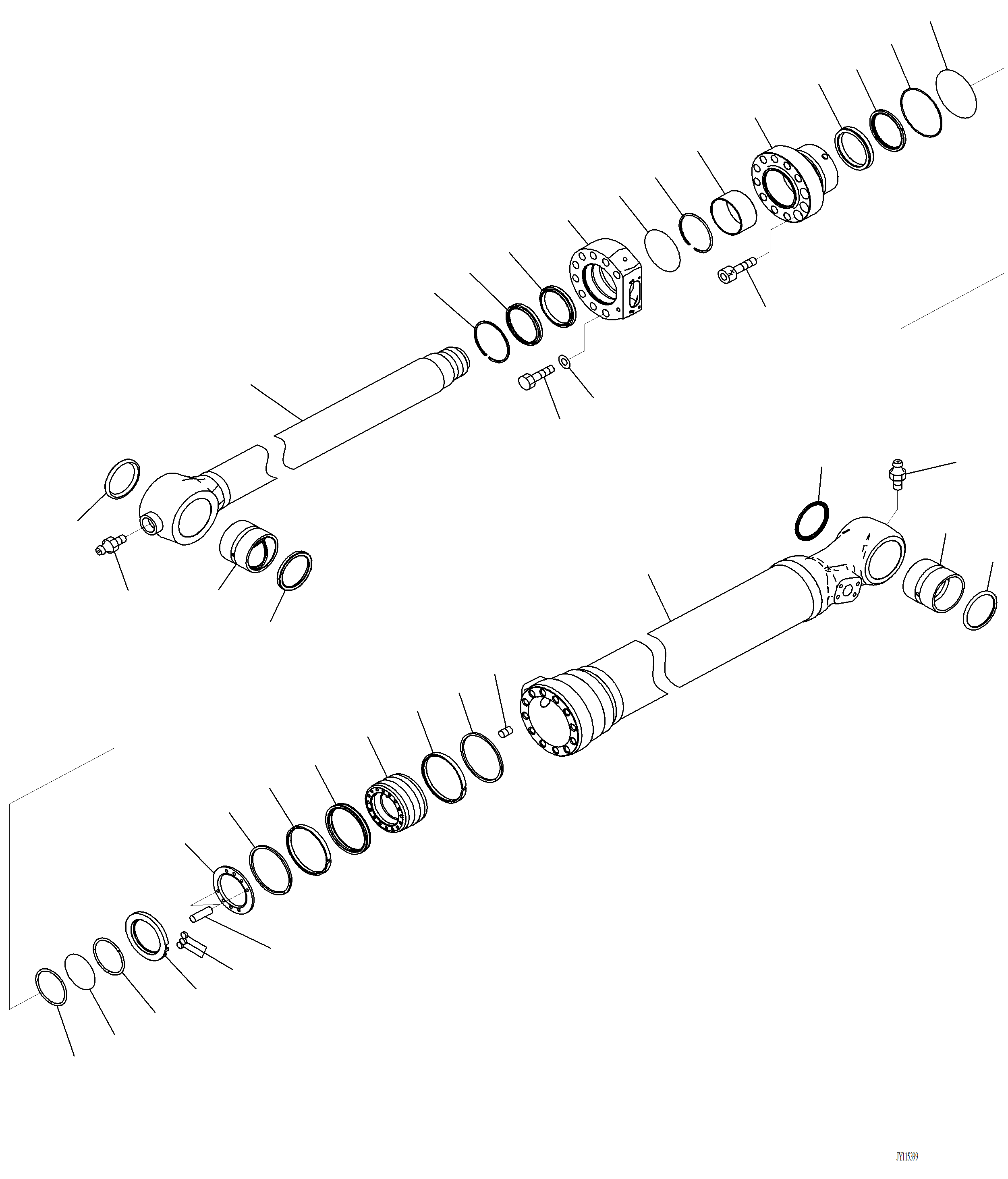 Komatsu parts book diagram for PC220LCi-12 S/N A15001: T1200-002003 ARM INNER PARTS, BUCKET CYLINDER (2/3)