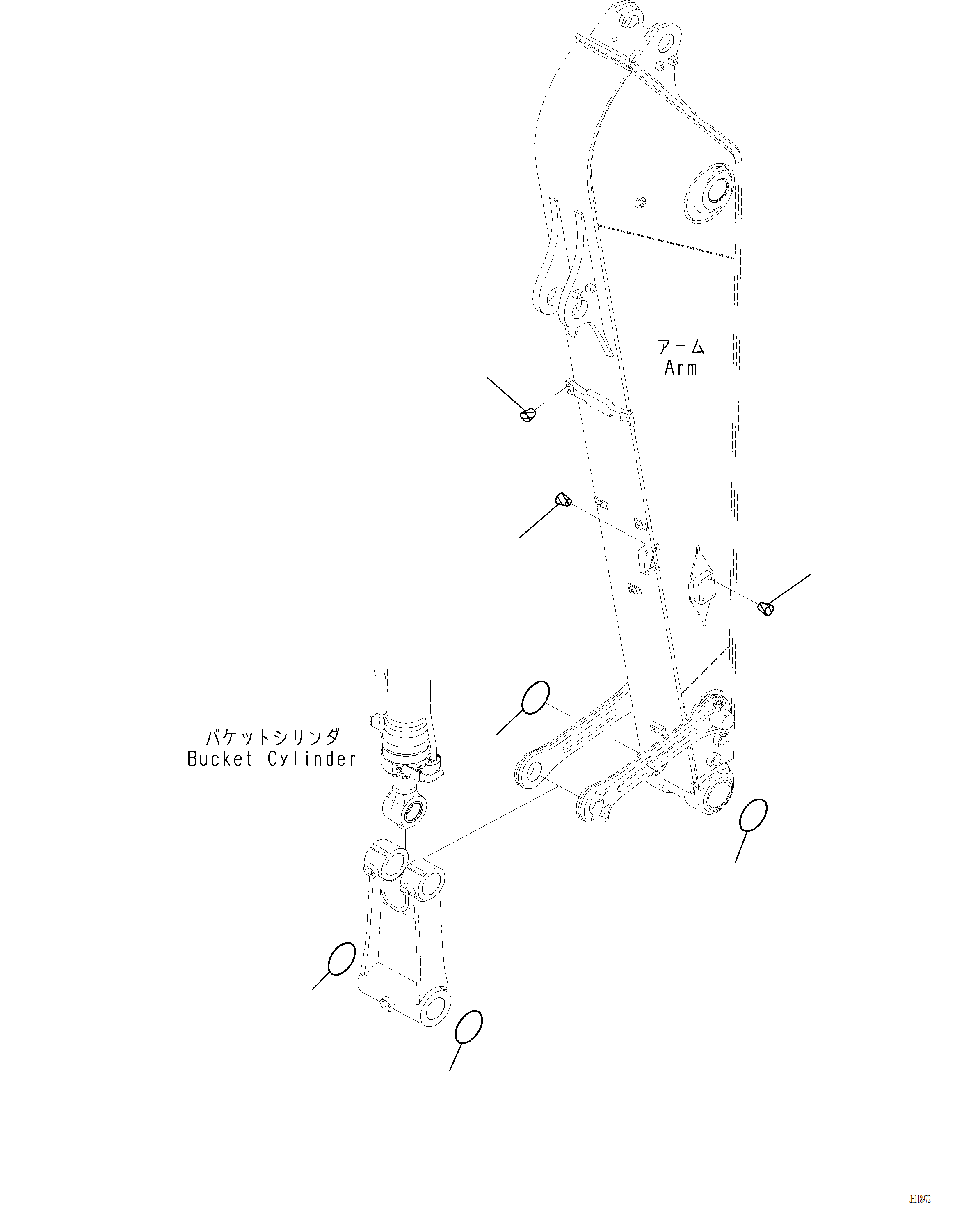 Komatsu parts book diagram for PC220LCi-12 S/N A15001: T1200-003007 ARM PLUG (1/2)
