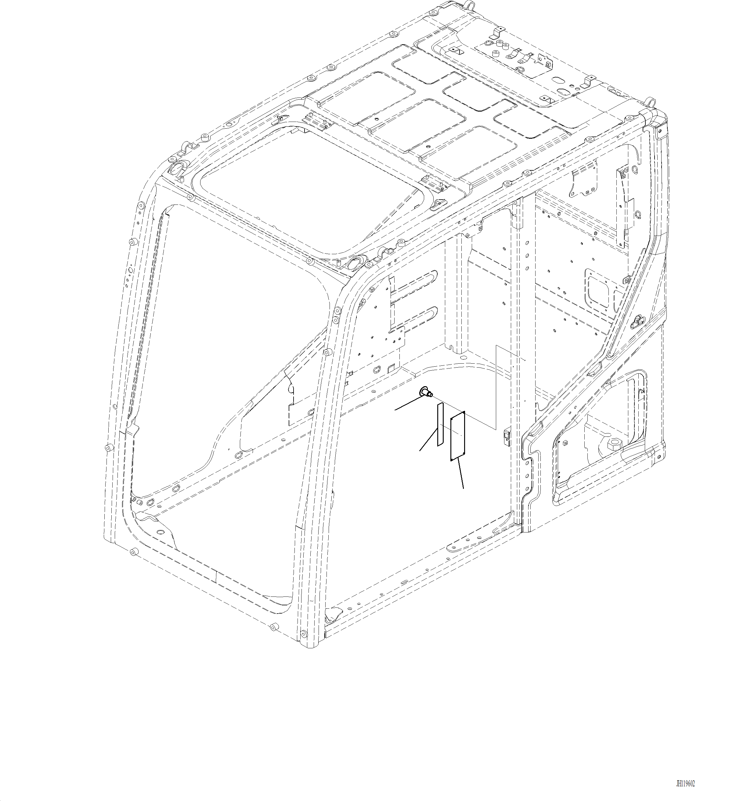 Komatsu parts book diagram for PC220LCi-12 S/N A15001: U0521-001001 ROLLOVER PROTECTION SYSTEM (ROPS) PLATE