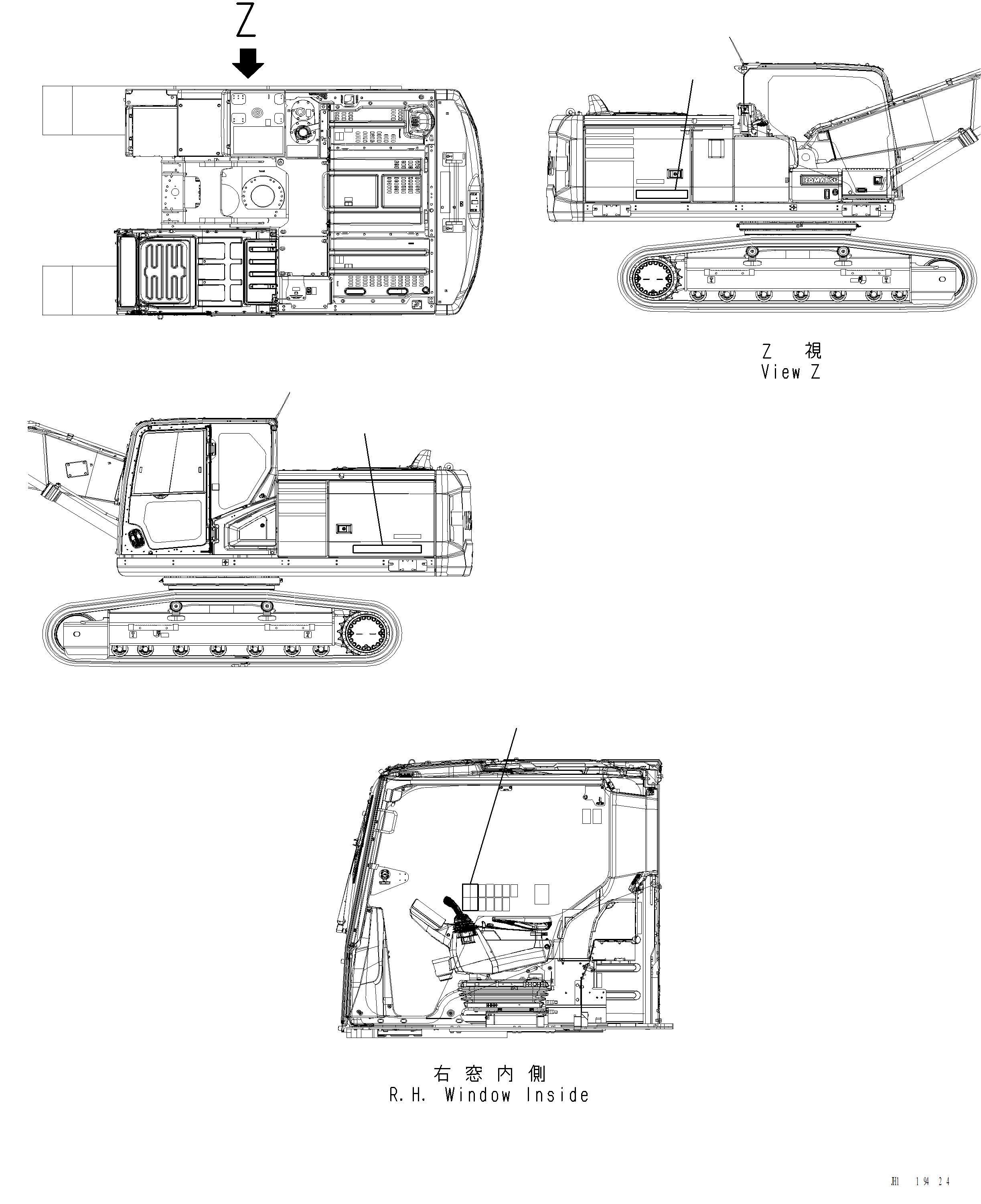 Komatsu parts book diagram for PC220LCi-12 S/N A15001: U0830-001001 3DMG PLATE